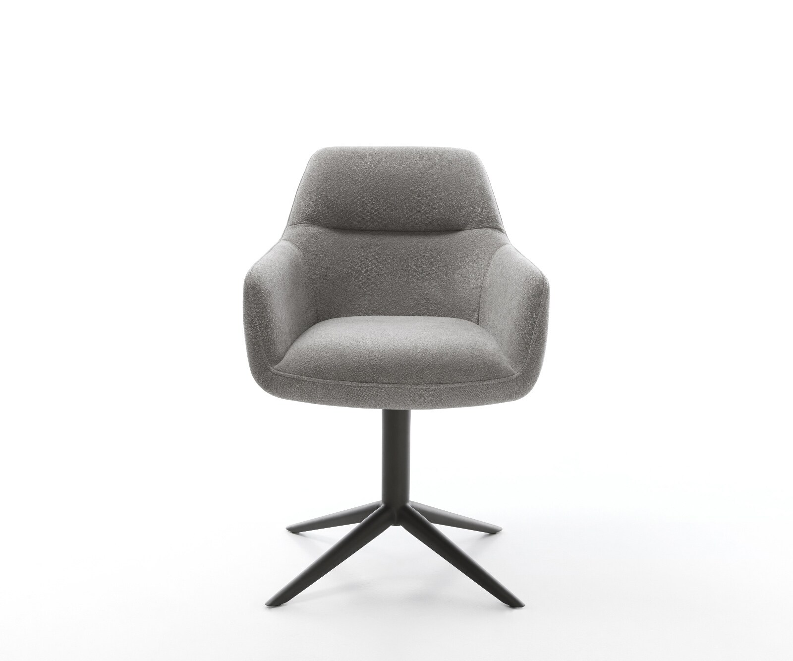 Draaistoel Pejo-Flex zachte stof met structuur grijs kruispoot zwart 360° draaibaar rocker-functie pocketveer kern 2