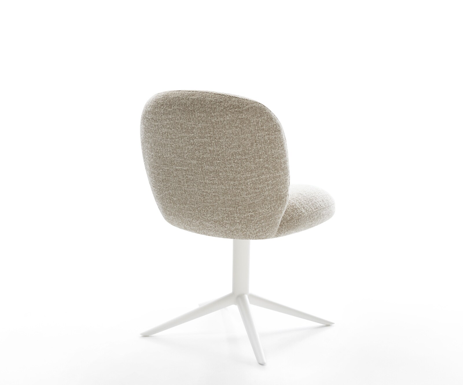 Draaistoel Nube-Flex geweven stof beige kruispoot wit 360° draaibaar rocker-functie pocketveer kern 5
