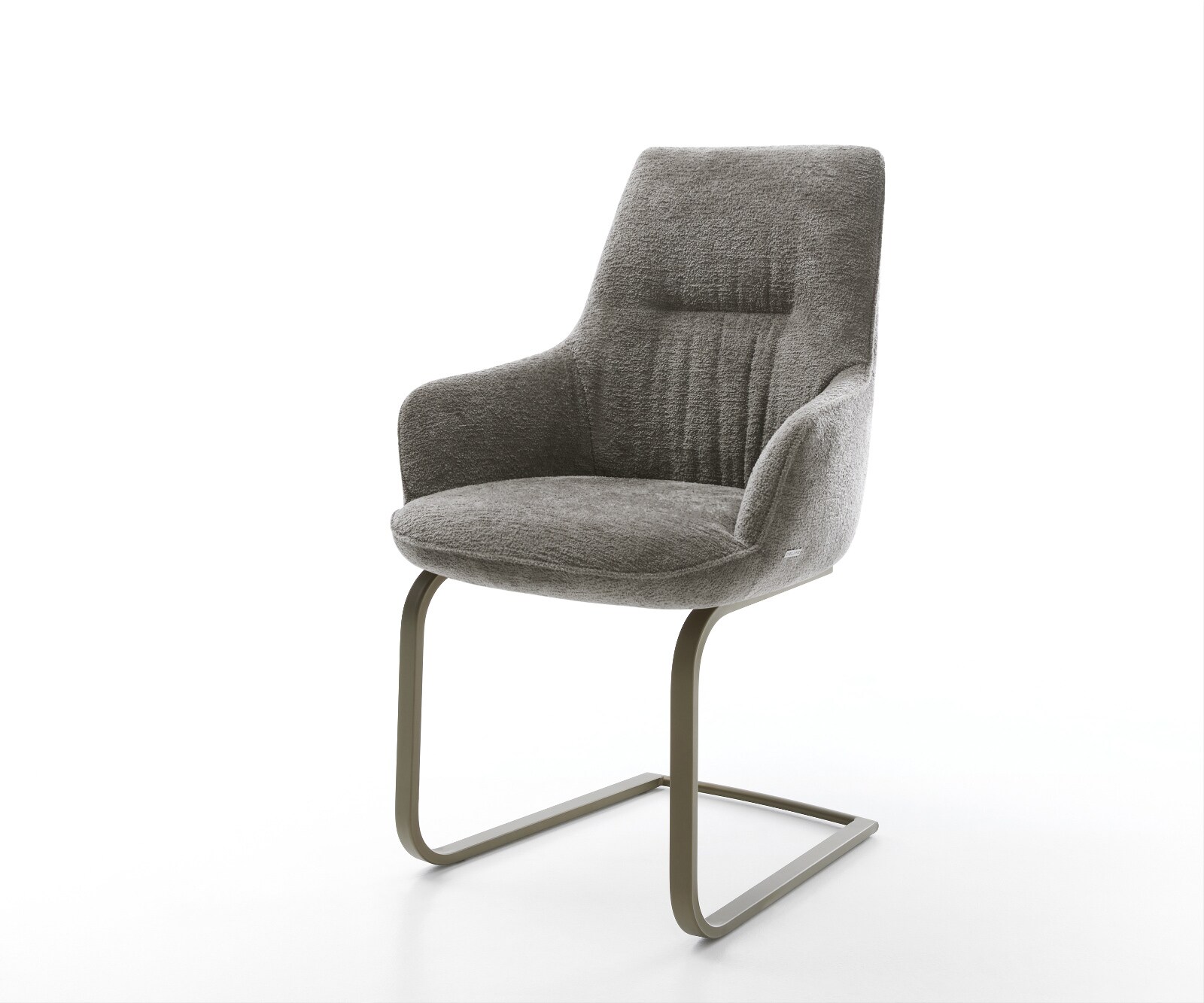 Sledemodel Zelia-Flex met armleuning bouclé zacht mud sledemodel vlak zwart pocketveer kern 1