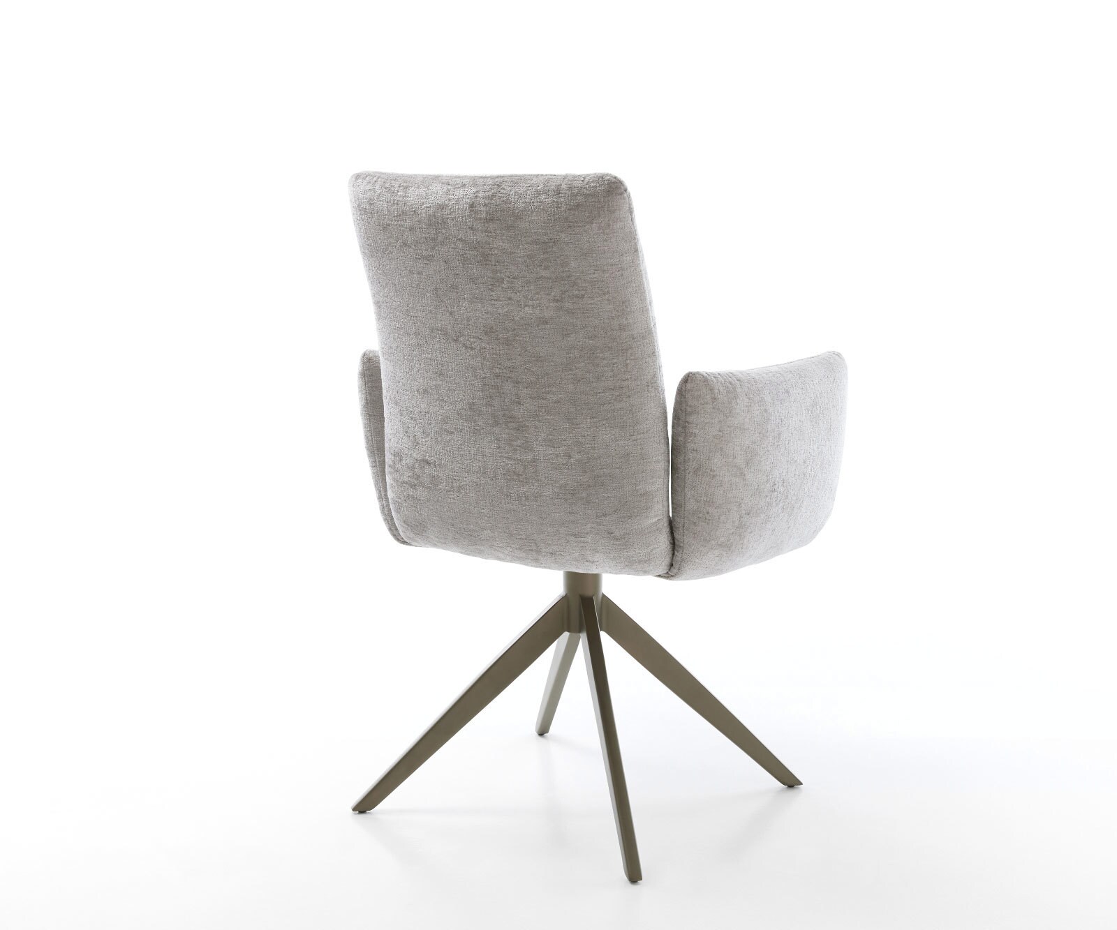 Draaistoel Jova-Flex met armleuning chenille zilver grijs kruisframe breed afwerking met titanium 360° draaibaar rocker-functie pocketveer kern 4