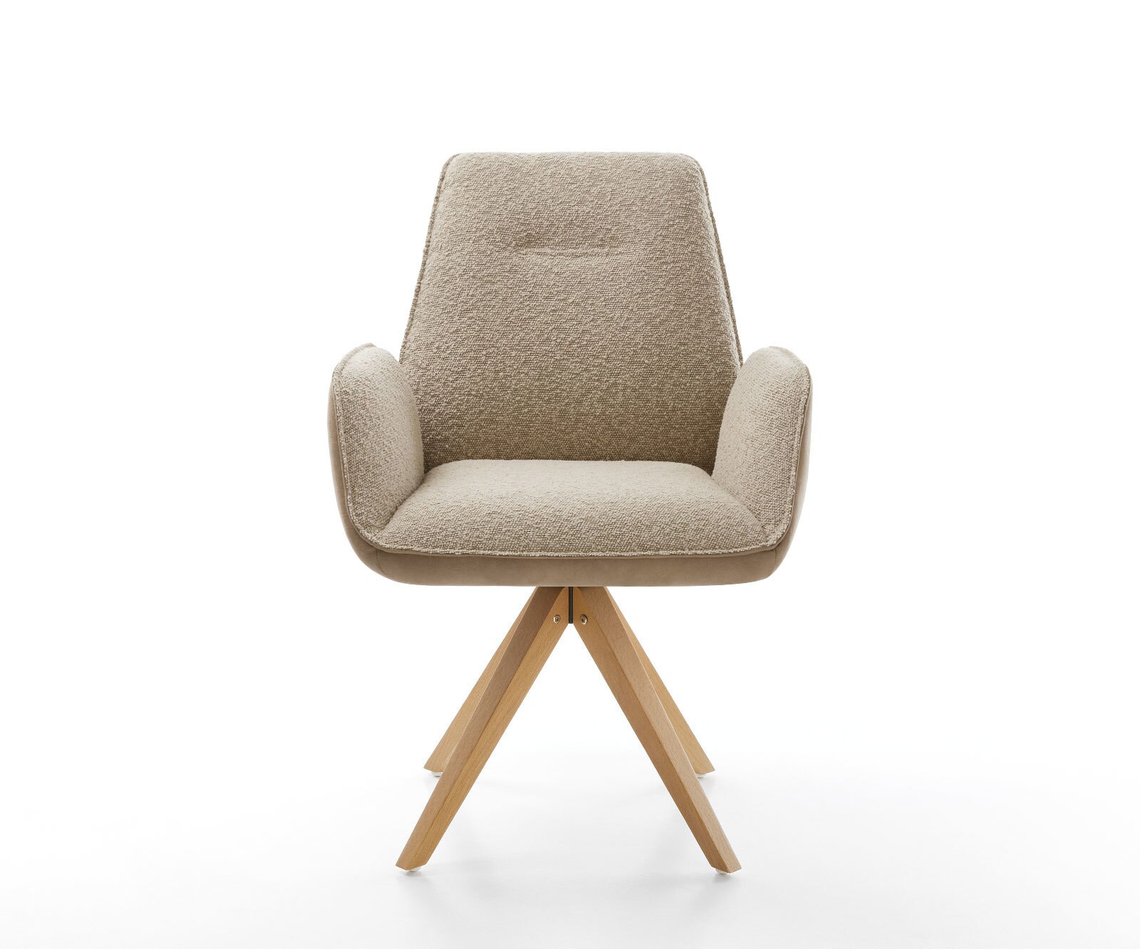 Draaistoel Zoa-Flex materiaalmix mud houten frame hoekig wit 180° draaibaar pocketveer kern 1