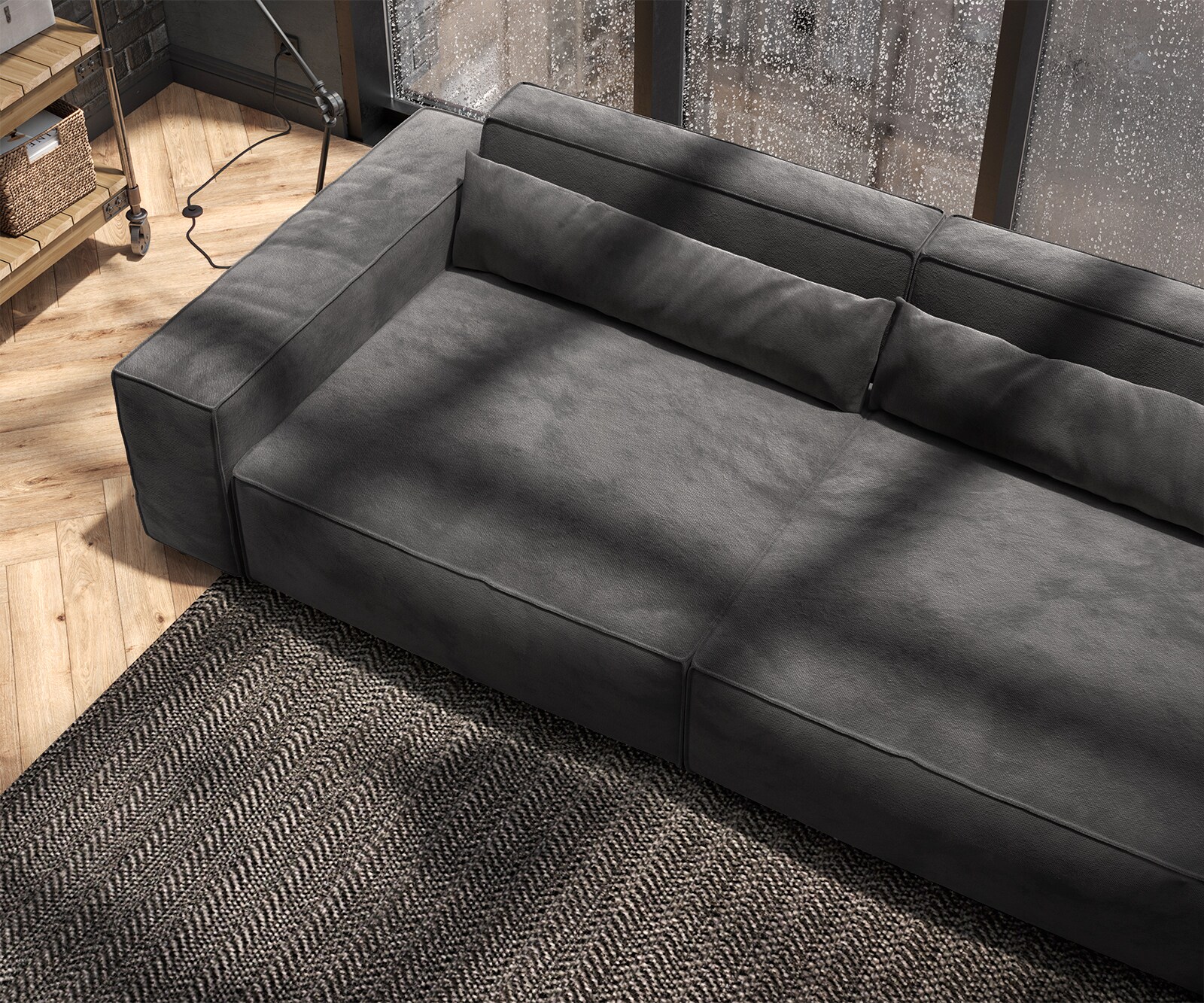 Big-sofa Sirpio XL 270x130 cm microvezel zwart 6