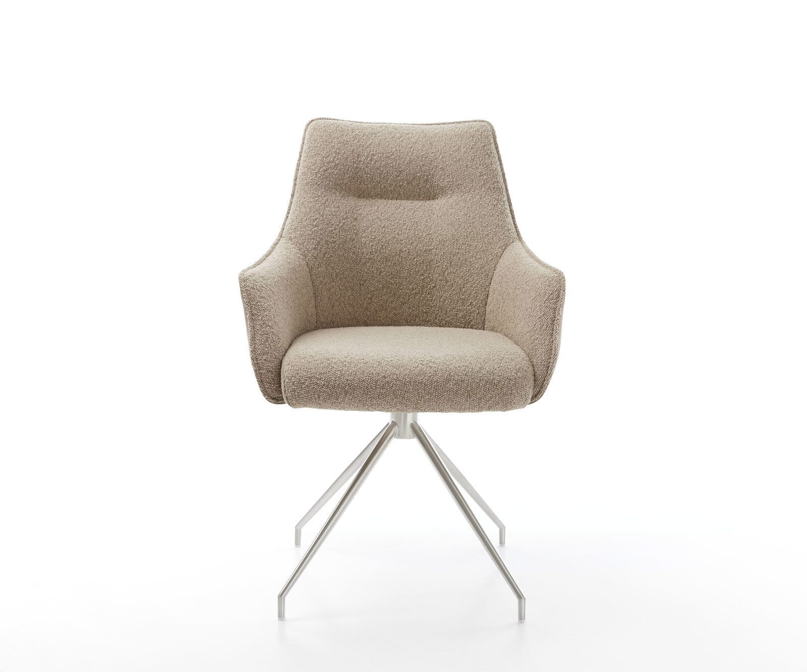 Draaistoel Alja-Flex met armleuning materiaalmix mud kruisframe conisch roestvrij staal 180° draaibaar pocketveer kern 2