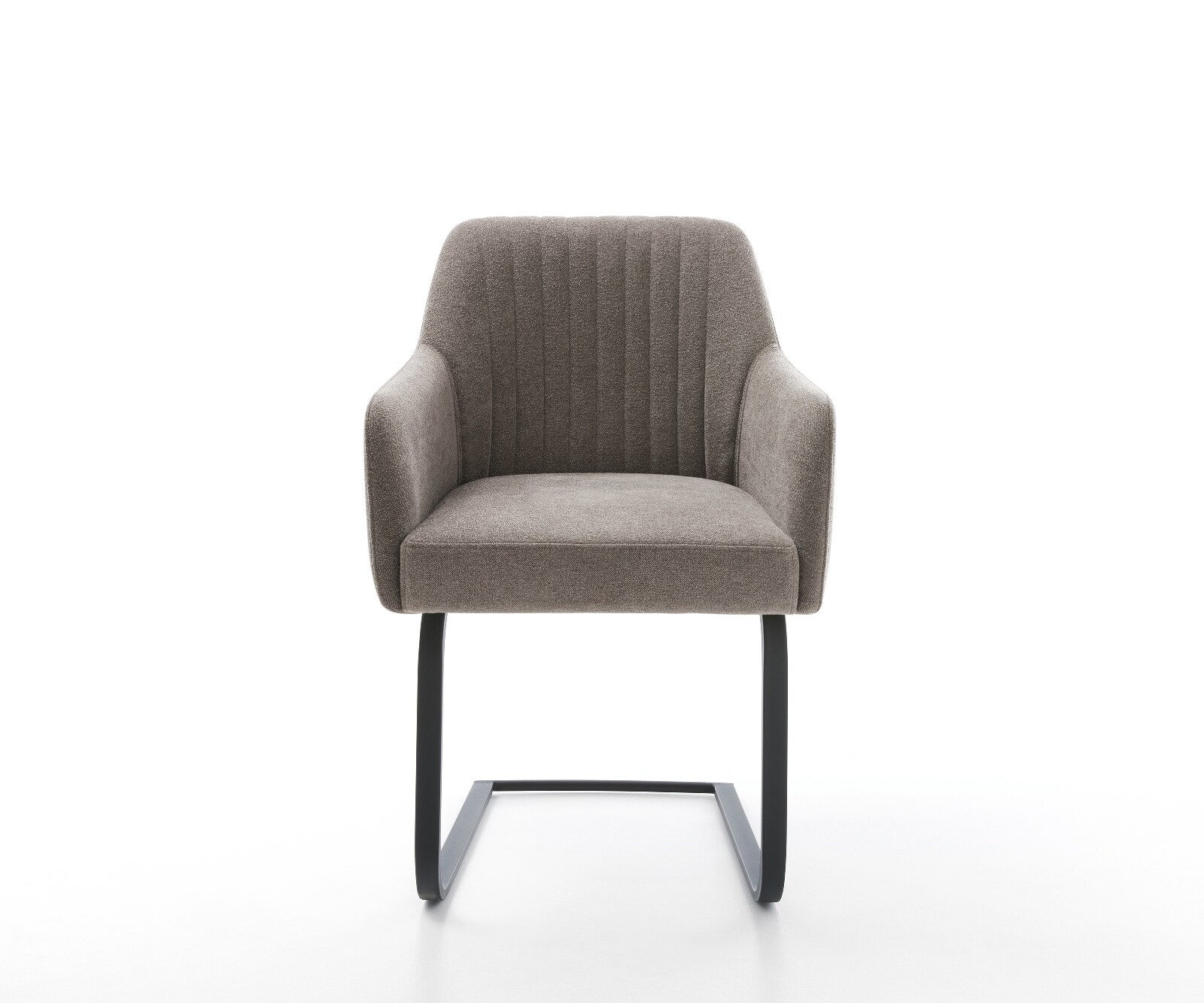 Sledemodel Greg-Flex zachte stof met structuur taupe sledemodel vlak zwart pocketveer kern 2