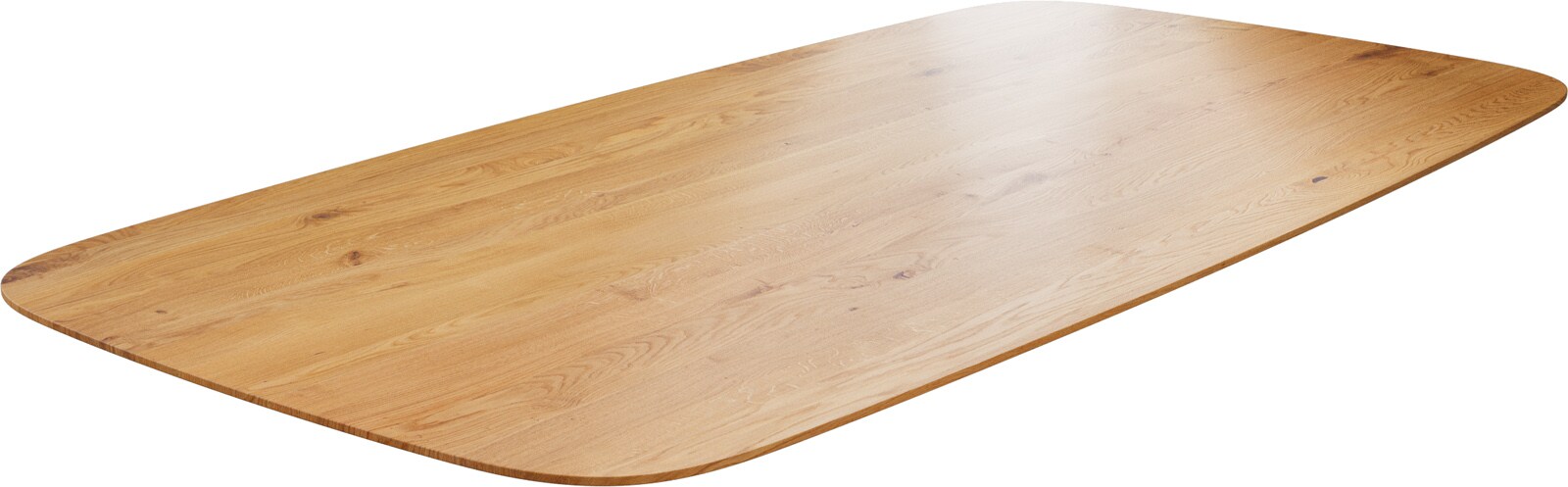 Eettafelblad Edge Boot 240x120x2,5-3 cm eiken natuur Zwitserse rand