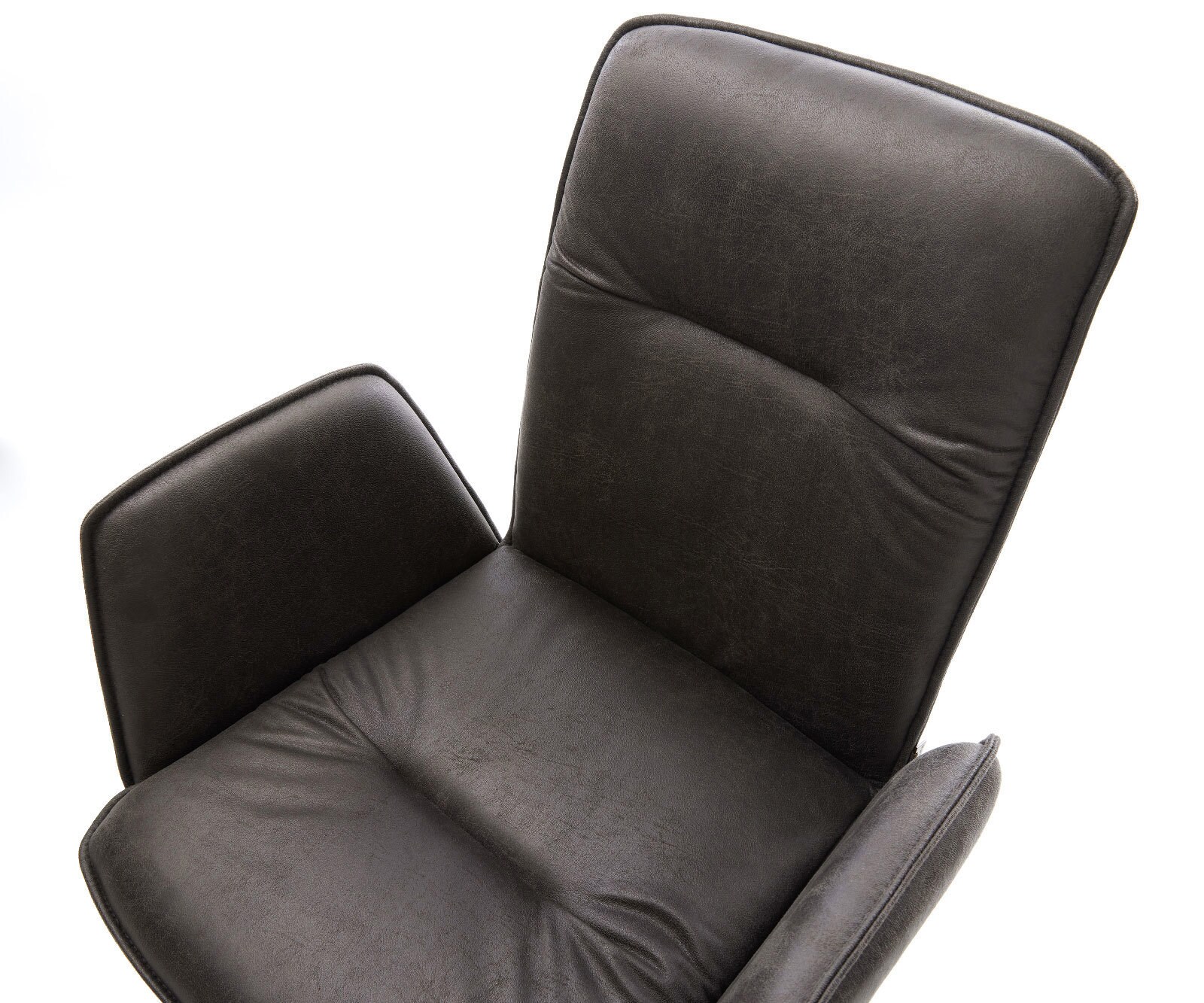 Eetkamerstoel Vinja-Flex microvelours antraciet vintage 4-poot conisch zwart 3 Eetkamerstoel Vinja-Flex microvelours antraciet vintage 4-poot conisch zwart 3