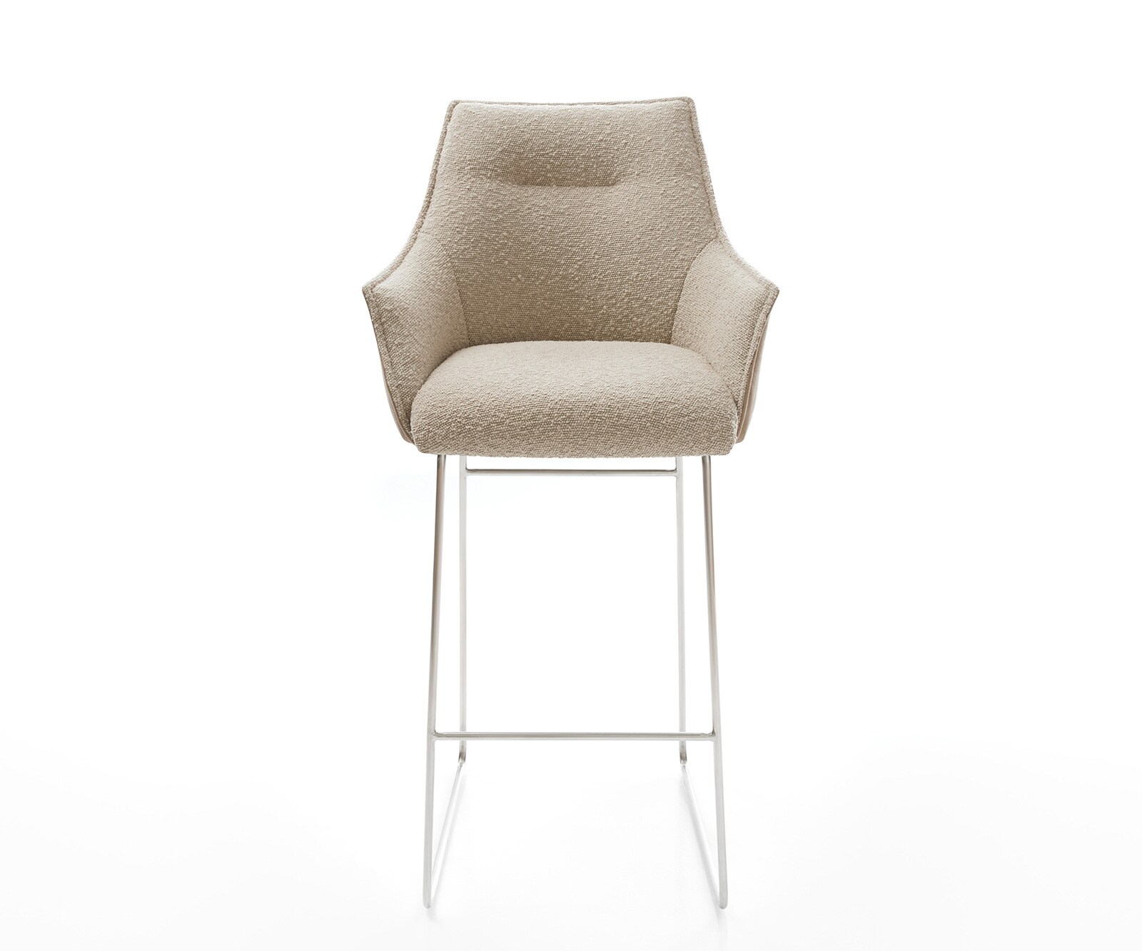 Barstoel Alja-Flex Materiaalmix microvezel Mud / bouclé Mud Sledeonderstel RVS Pocketvering 2