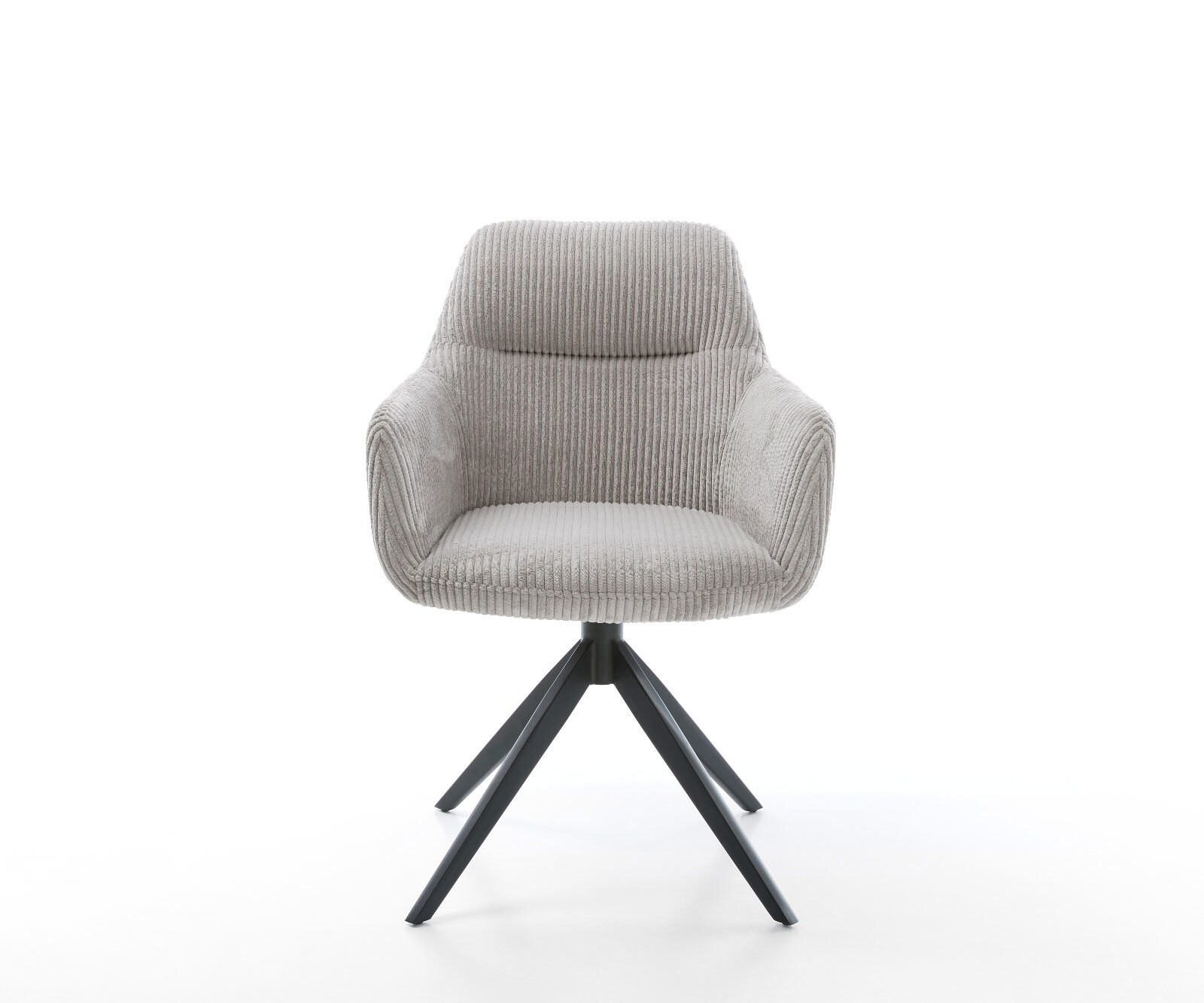 Draaistoel Pejo-Flex koord zilver grijs kruisframe breed zwart 360° draaibaar rocker-functie pocketveer kern 1