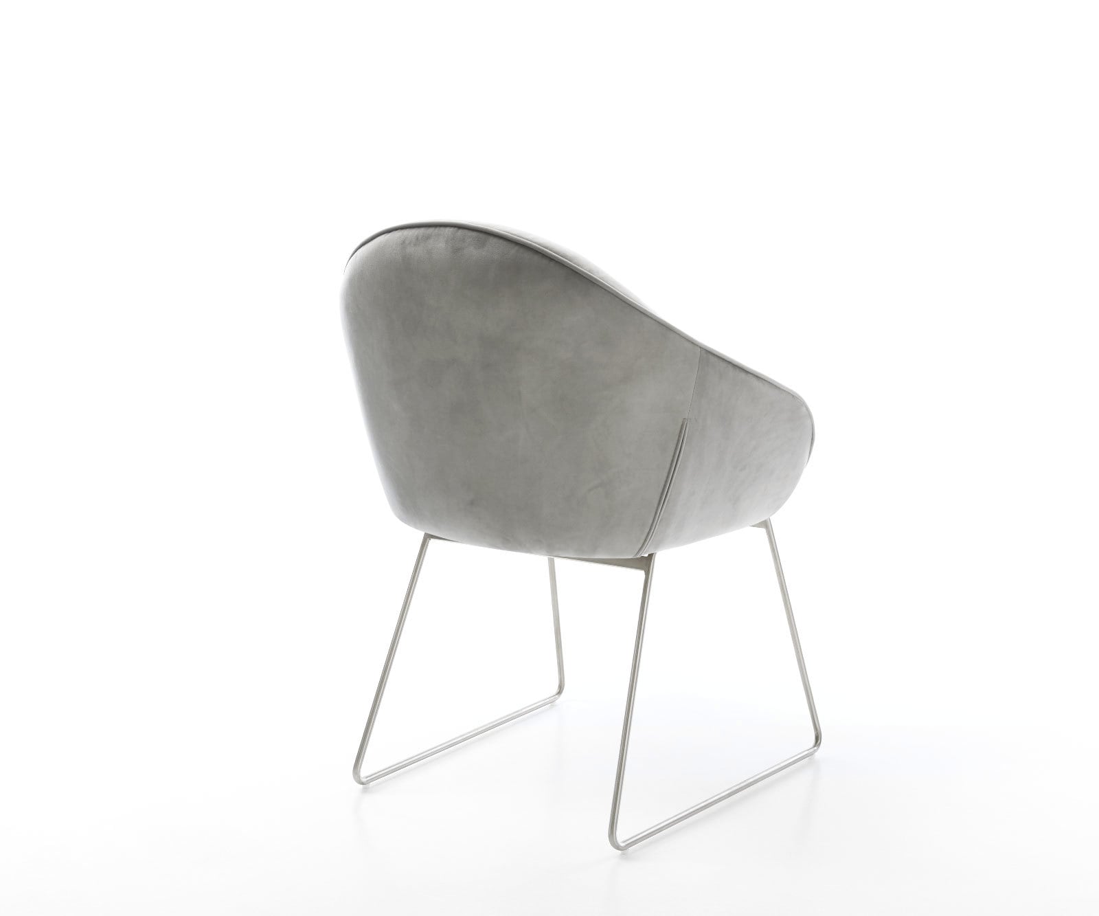 Eetkamerstoel Gaio-Flex fluweel grijs slipframe roestvrij staal 4 Eetkamerstoel Gaio-Flex fluweel grijs slipframe roestvrij staal 4