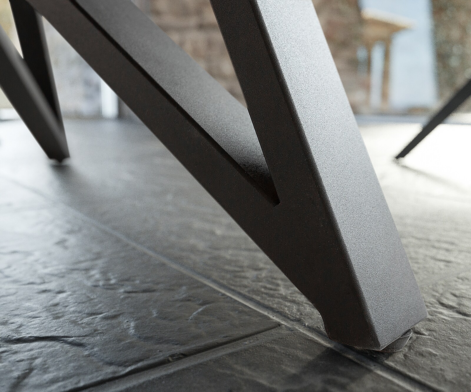 Eettafel Carlow 130/200x95 cm keramisch grijs metaal uitschuifbaar 6
