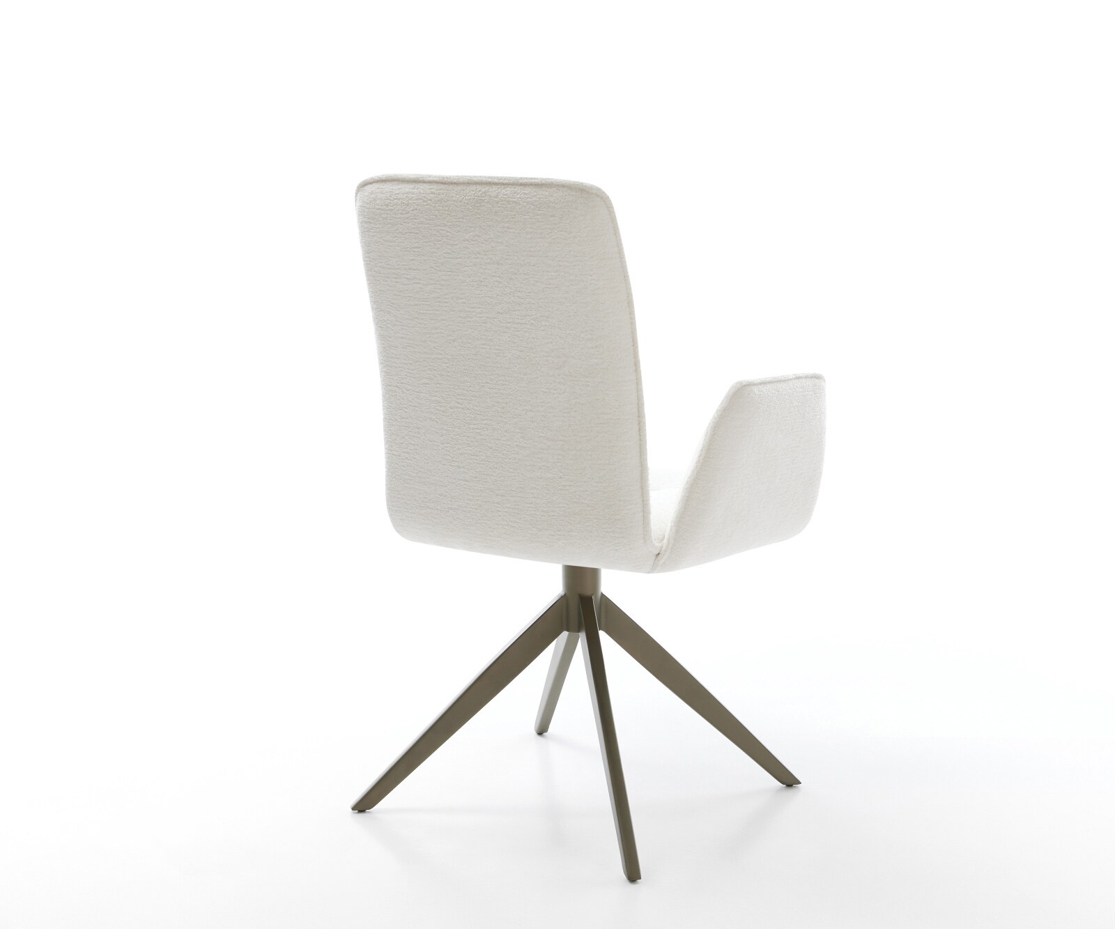 Draaistoel Vinja-Flex bouclé zacht beige kruisframe breed afwerking met titanium 360° draaibaar rocker-functie 5