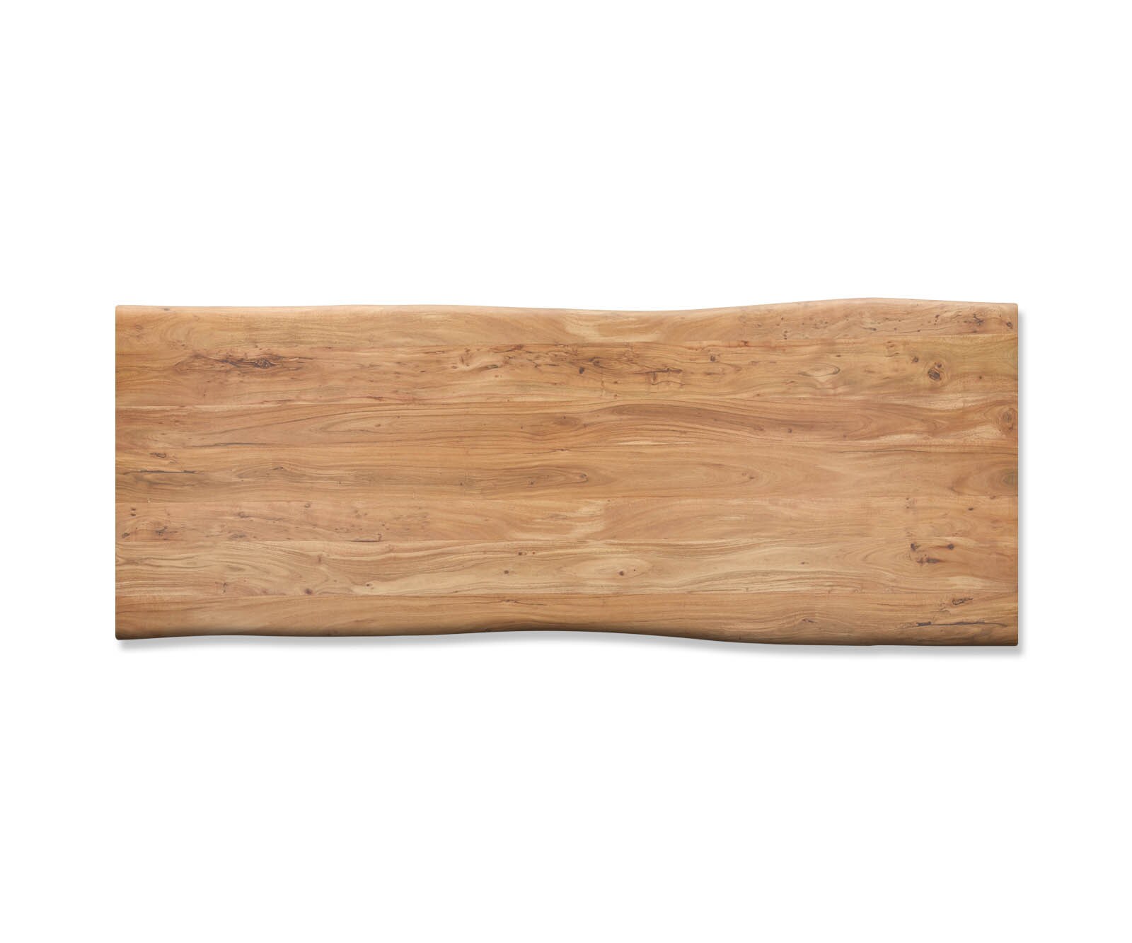 Eettafel Edge 260x100cm acacia natuur roestvrijstaal zilver schuin Live-Edge 3