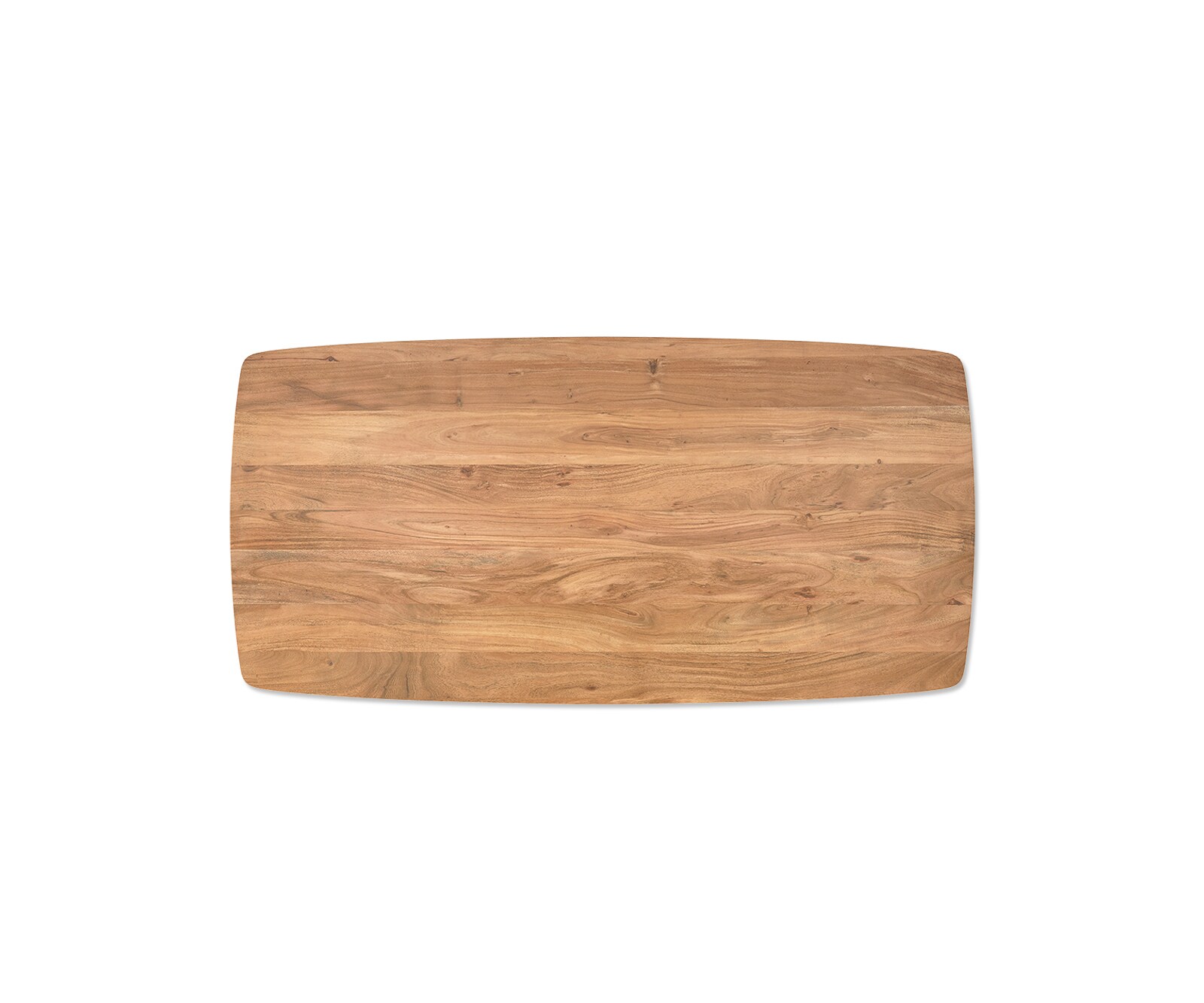 Eettafel Edge Boot 200x100 acacia natuur edelstaal schuin Zwitserse rand 3