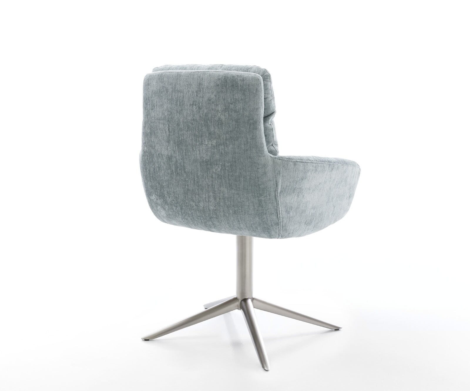 Draaistoel Abelia-Flex met armleuning chenille pastelblauw kruispoot roestvrij staal 360° draaibaar rocker-functie 5