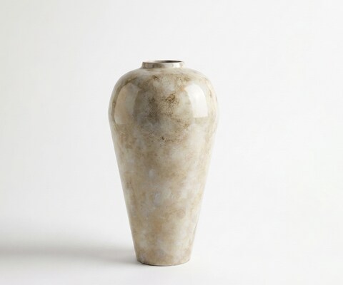 Vaas Minoa B36 x D36 x H68 cm Metaal Alabaster Gold Handgemaakt