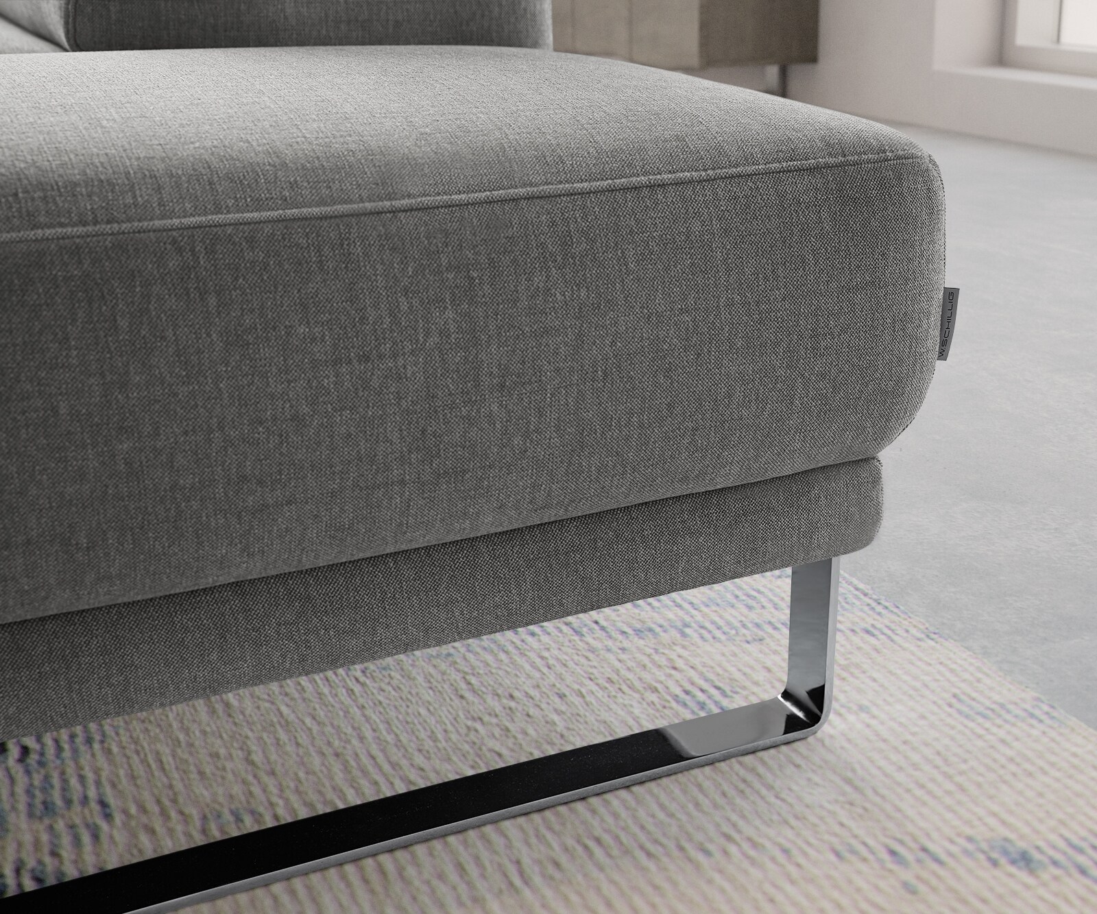 Hoekbank Floyd 300x230 zilvergrijs ottoman rechts  hoofdeinde verstelbaar by W. Schillig 5