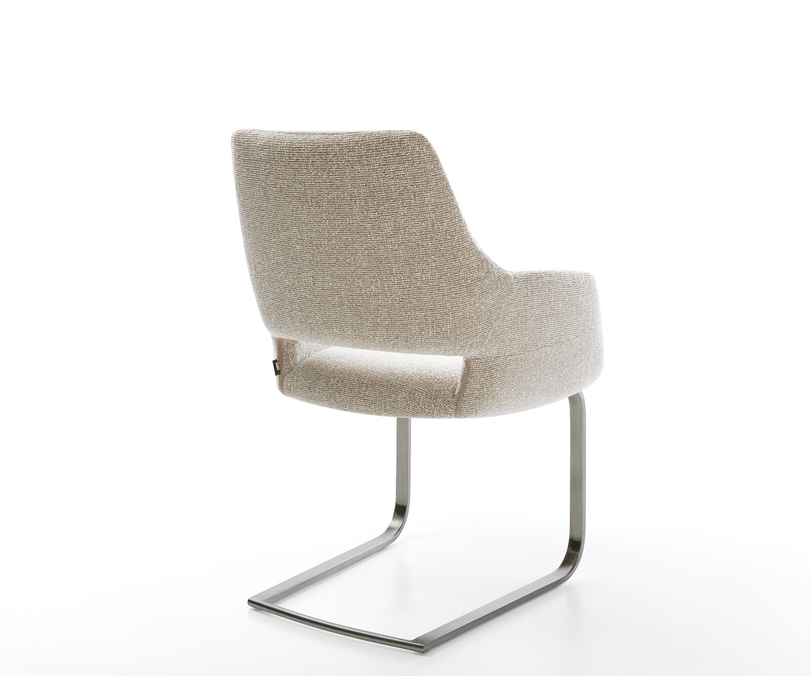 Sledemodel Yago-Flex met armleuning geweven stof beige sledemodel vlak grafiet pocketveer kern 5