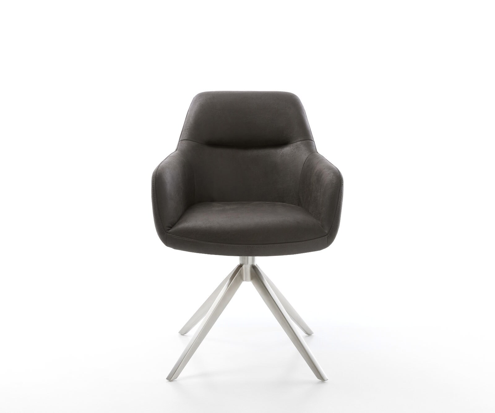 Draaistoel Pejo-Flex microvelours antraciet vintage kruisframe breed roestvrij staal 360° draaibaar rocker-functie pocketveer kern 1