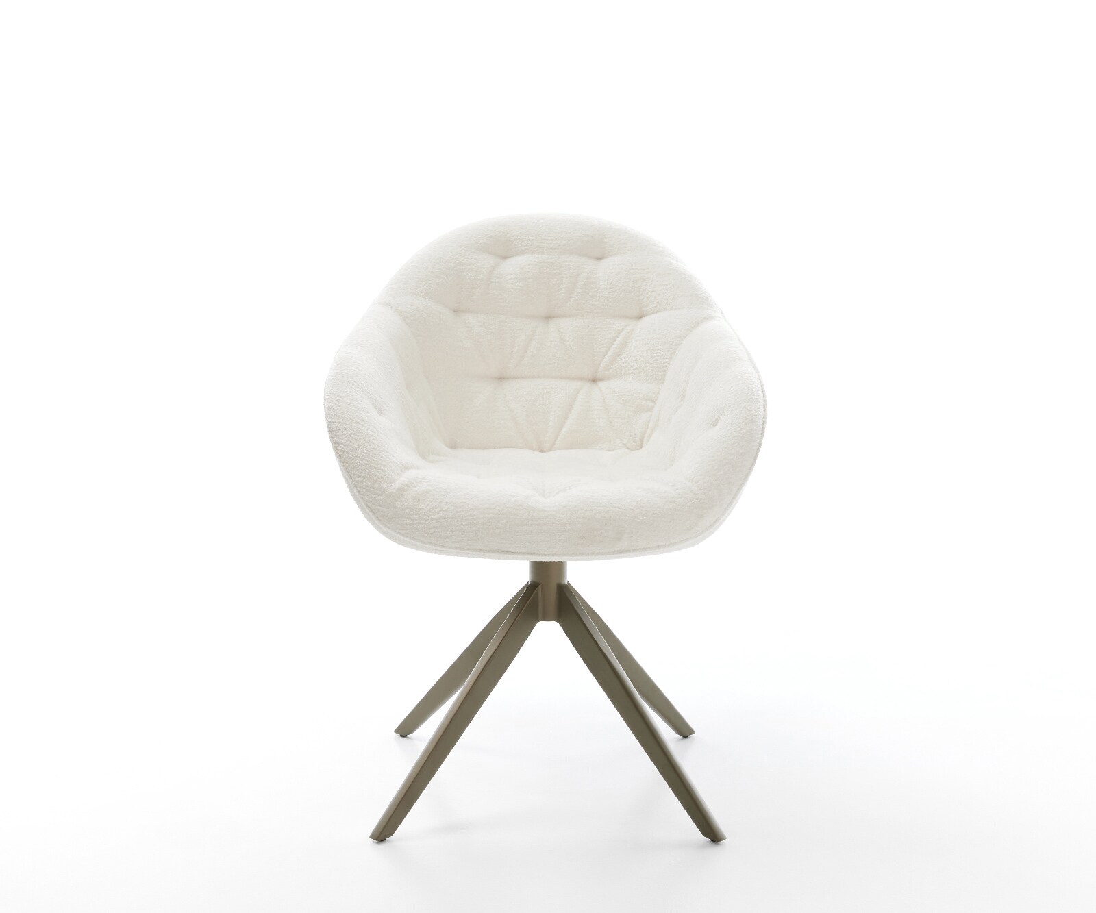 Draaistoel Gaio-Flex bouclé zacht beige kruisframe breed afwerking met titanium 360° draaibaar rocker-functie 1