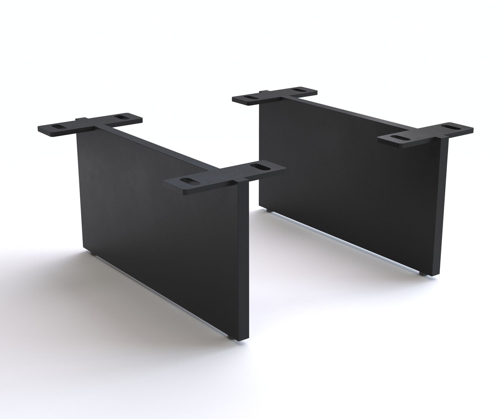 Poot zwevend look 15 cm metaal zwart voor kastmeubel diepte 35 cm (set van 2)