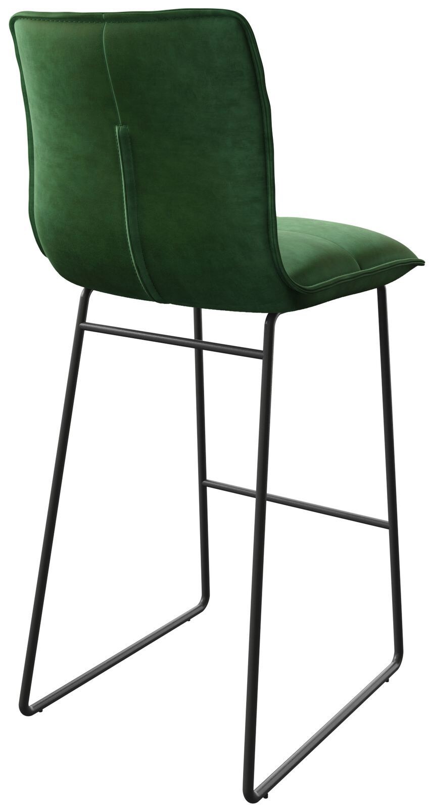 Barstoel Maddy-Flex fluweel groen slipframe metaal 4 Barstoel Maddy-Flex fluweel groen slipframe metaal 4
