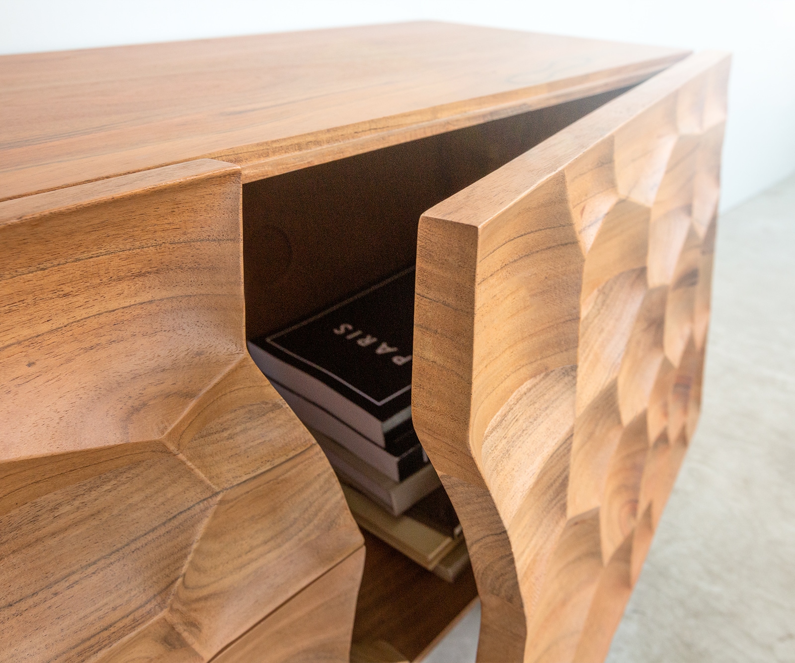 Tv-meubel Solu 175 cm acacia natuur 2 deuren 2 laden zwevend 3D-front 3 Tv-meubel Solu 175 cm acacia natuur 2 deuren 2 laden zwevend 3D-front 3