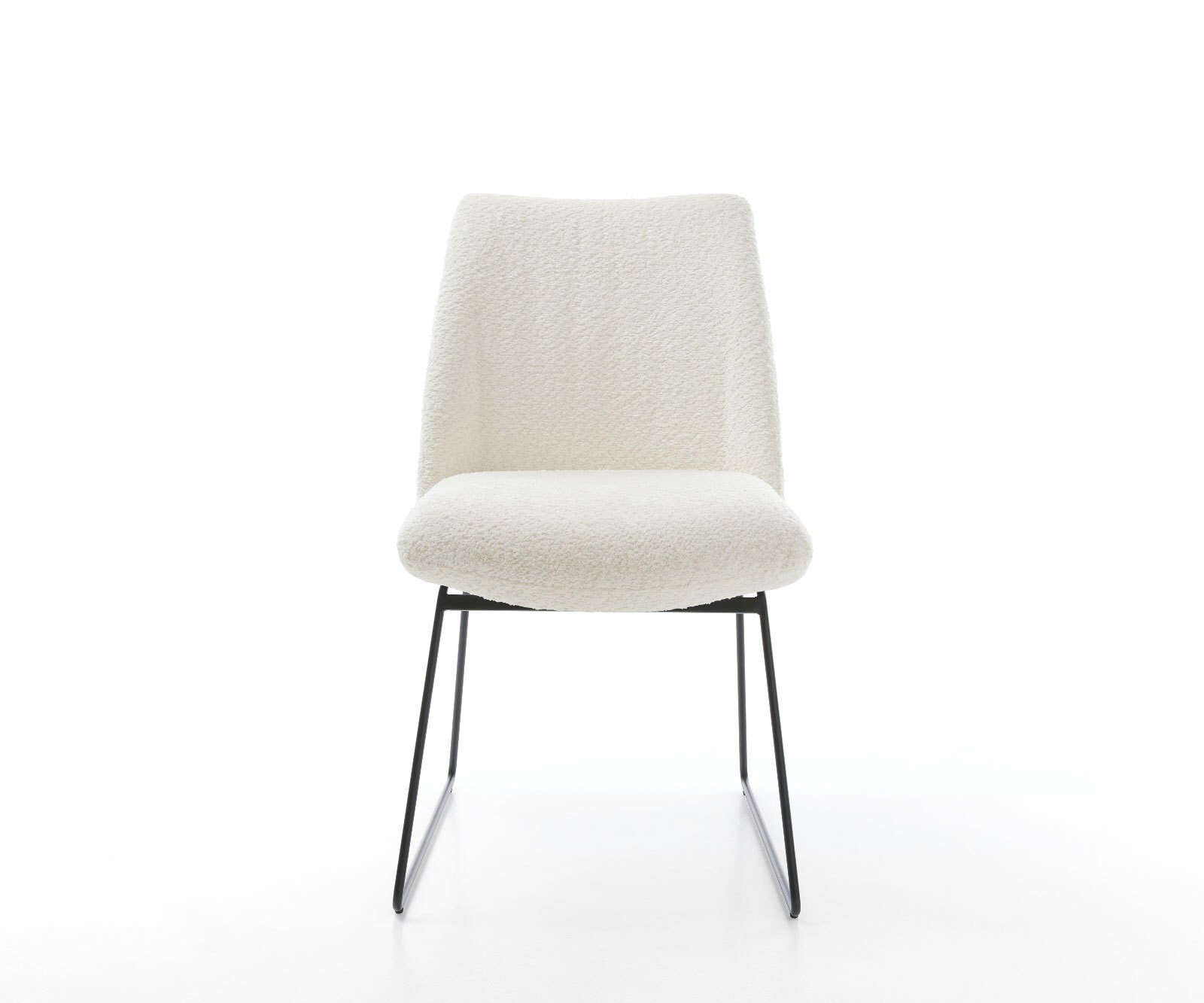 Eetkamerstoel Elso-Flex bouclé wit slipframe zwart pocketveer kern 2