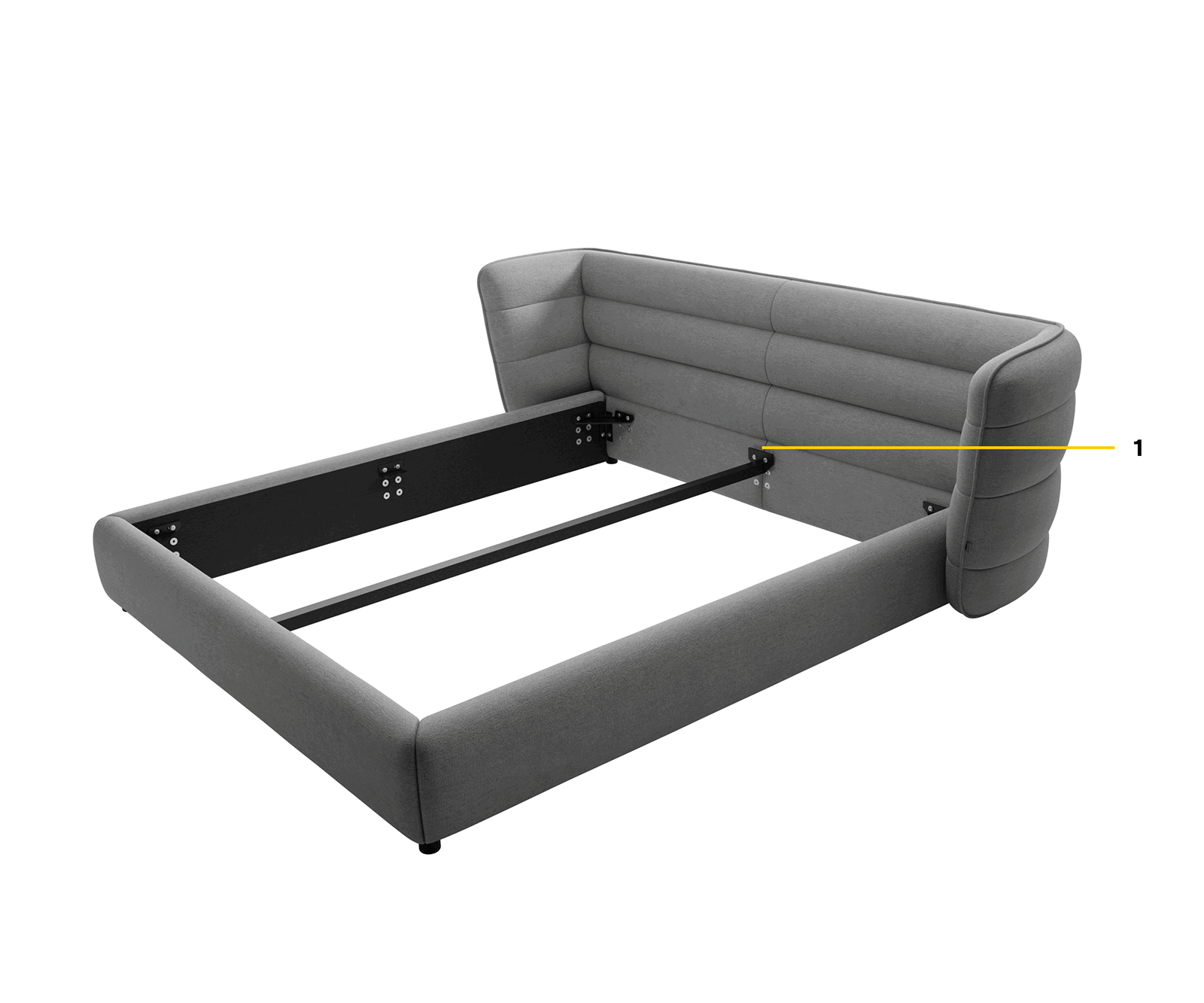 Gestoffeerd bed Simea 140x200 cm microvezel taupe vintage 8