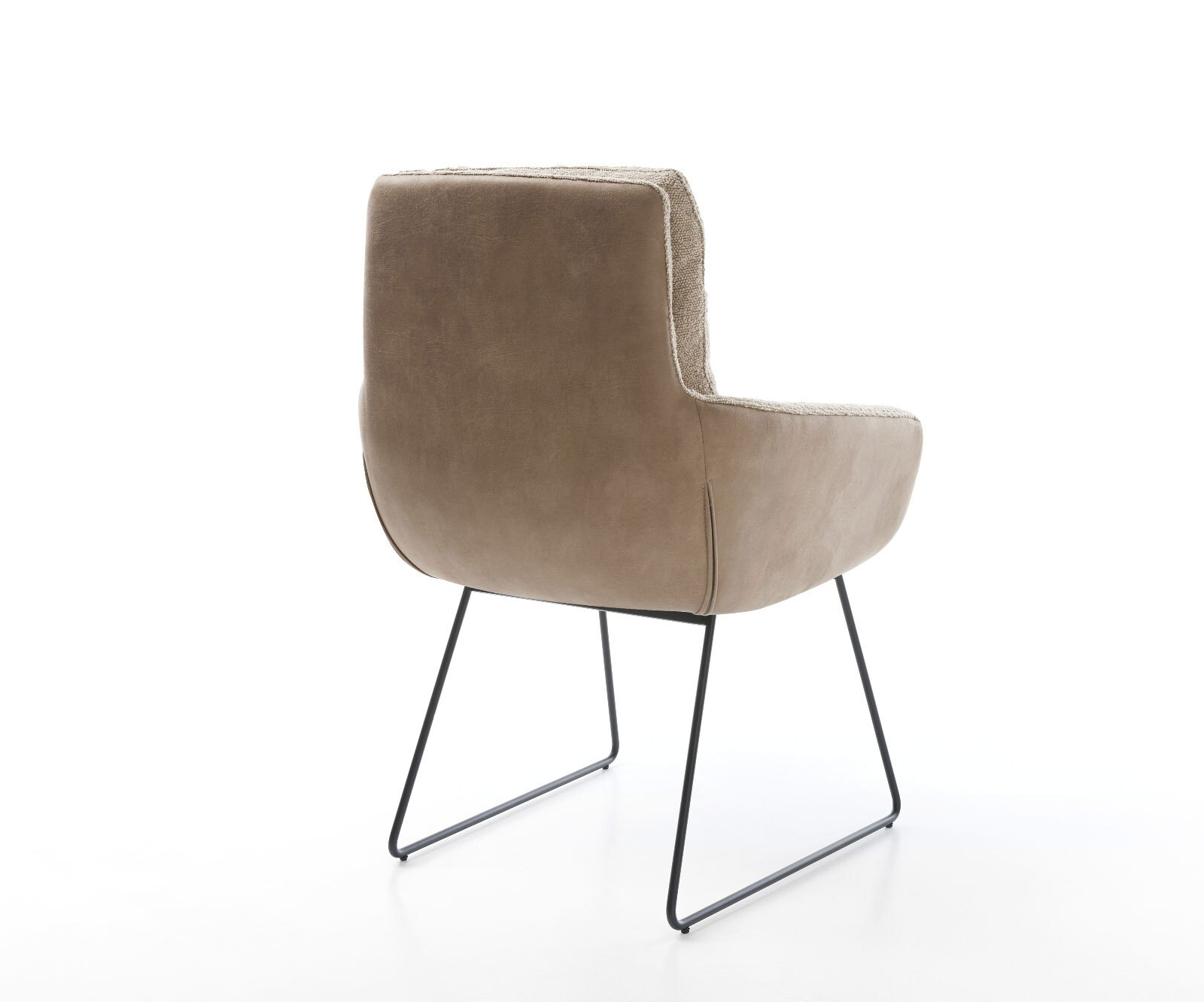 Eetkamerstoel Abelia-Flex met armleuning materiaalmix mud slipframe zwart 4 Eetkamerstoel Abelia-Flex met armleuning materiaalmix mud slipframe zwart 4