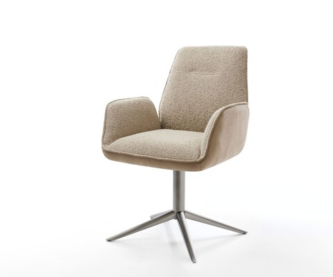 Draaistoel Zoa-Flex materiaalmix mud kruispoot roestvrij staal 360° draaibaar rocker-functie pocketveer kern