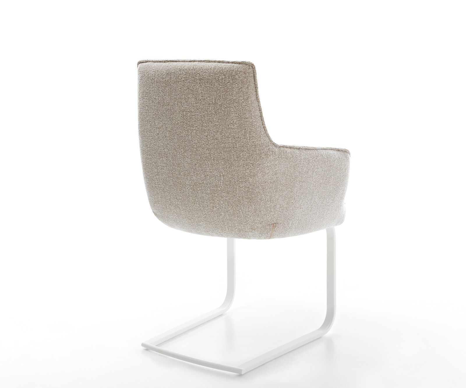 Sledemodel Heira-Flex met armleuning geweven stof beige sledemodel vlak wit pocketveer kern 5