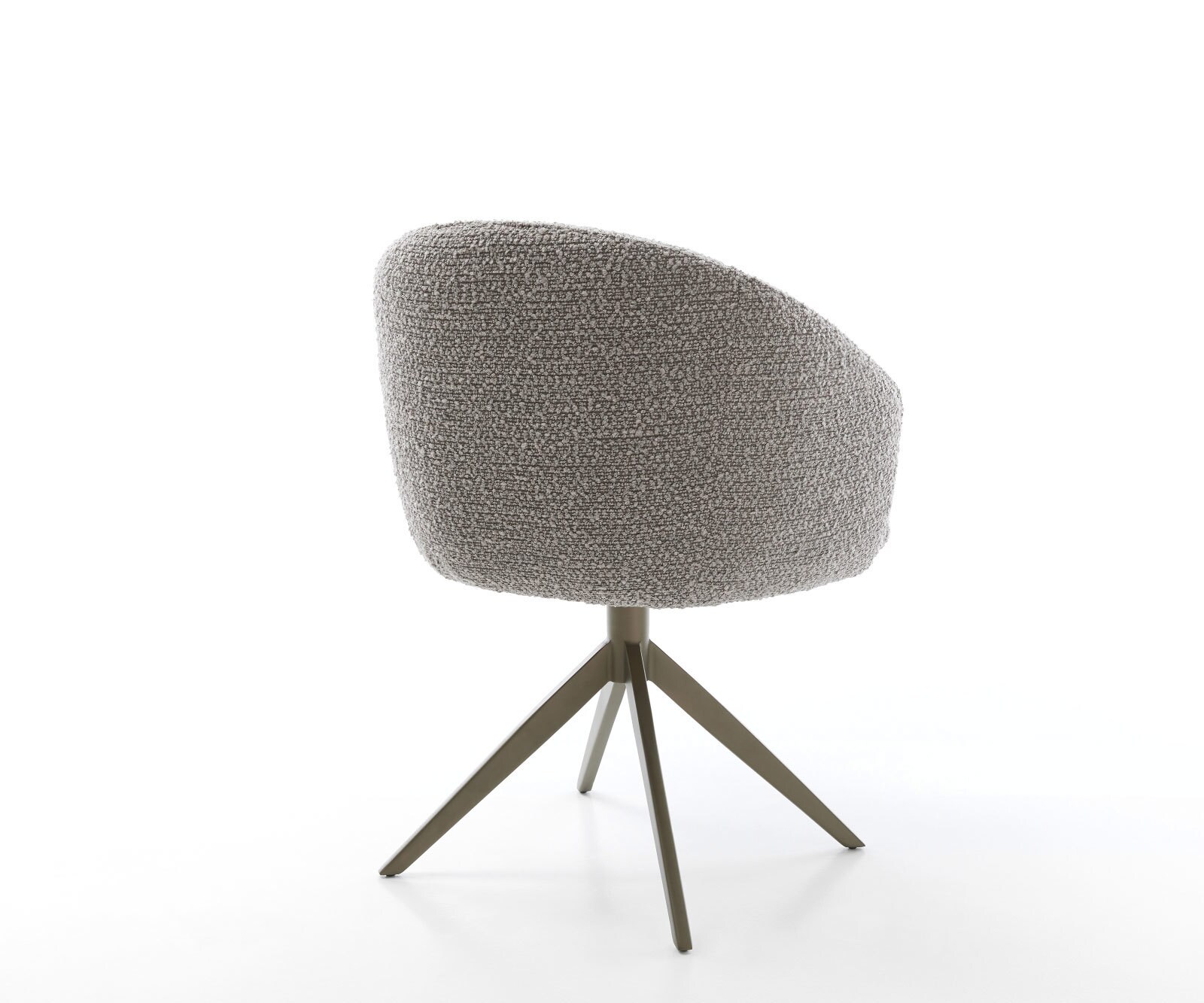 Draaistoel Caja-Flex met armleuning bouclé zilver grijs kruisframe breed afwerking met titanium 360° draaibaar rocker-functie pocketveer kern 4