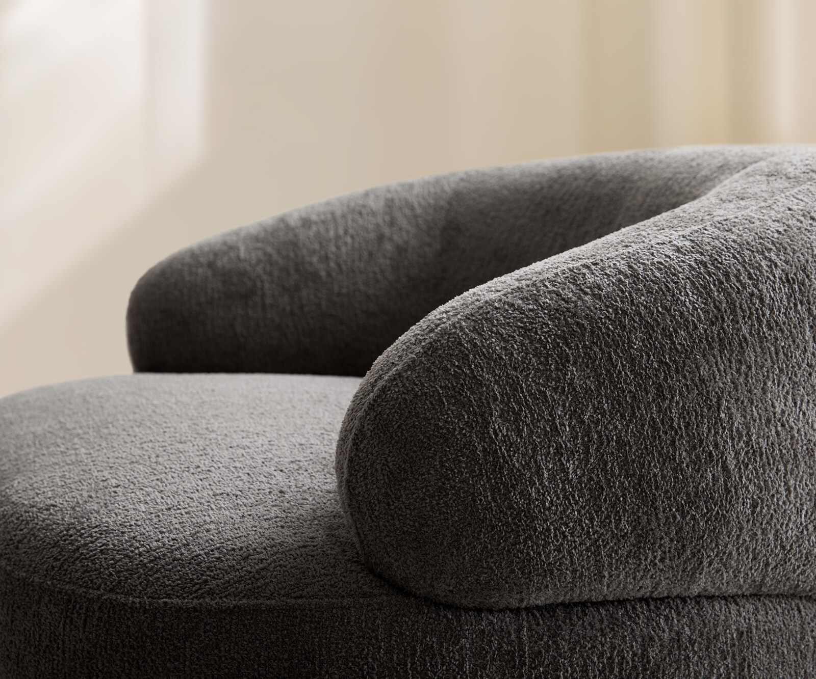 Fauteuil Nova 88x88 cm bouclé Soft Mud 5