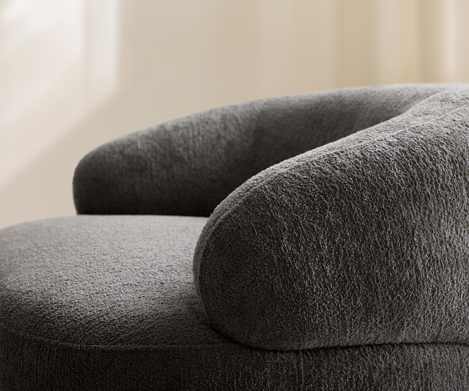 Fauteuil Nova 88x88 cm bouclé Soft Mud 5