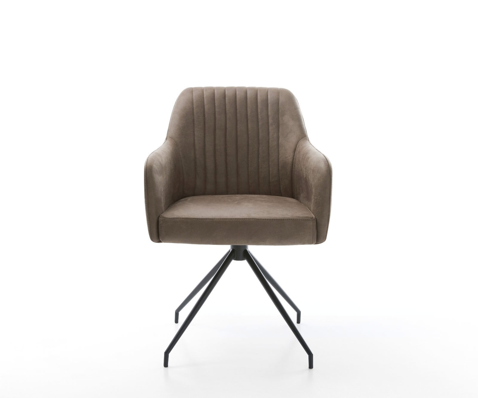 Eetkamerstoel Greg-Flex microvelours taupe vintage kruisframe conisch zwart pocketveer kern 1 Eetkamerstoel Greg-Flex microvelours taupe vintage kruisframe conisch zwart pocketveer kern 1