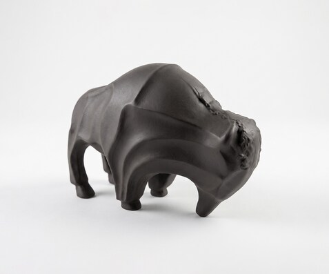 Beeldje Taurus B12 x D28 x H18 cm Aluminium Basalt Gegoten
