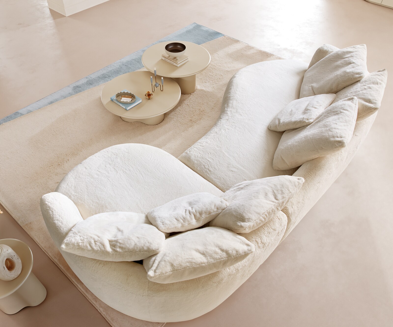 Big-Sofa Edina 330x170 cm Pluche crème-wit 4