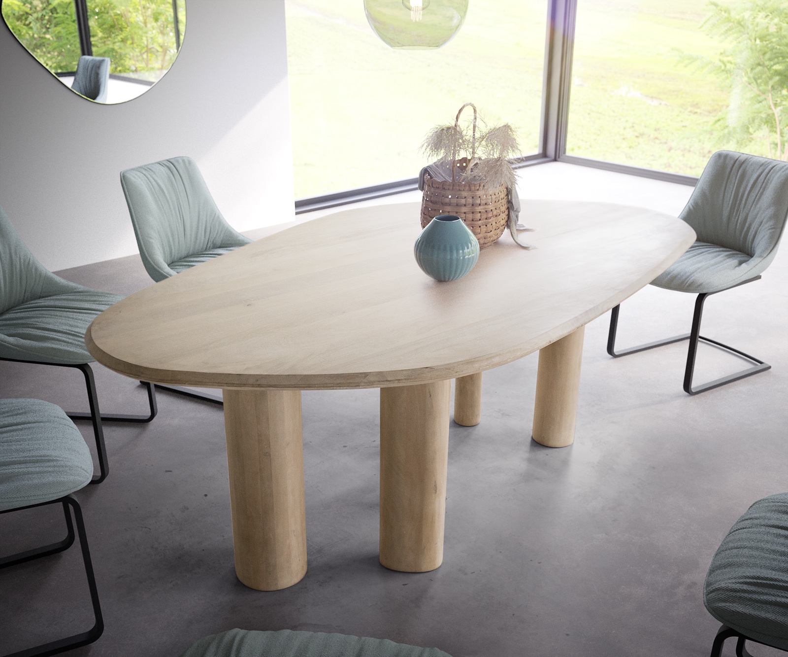 Eettafel Widoa 200x120 cm Mango White Wash 4