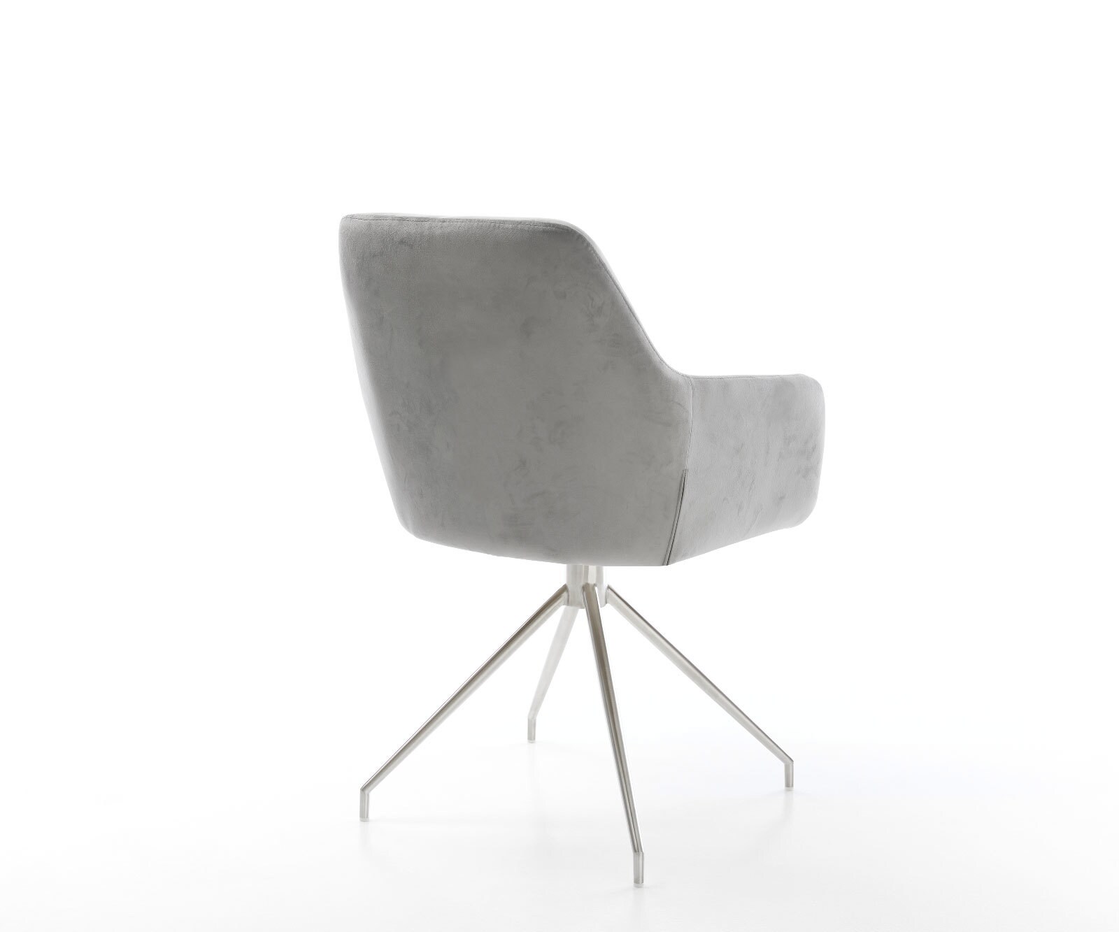 Eetkamerstoel Pejo-Flex fluweel grijs kruisframe conisch roestvrij staal pocketveer kern 4 Eetkamerstoel Pejo-Flex fluweel grijs kruisframe conisch roestvrij staal pocketveer kern 4