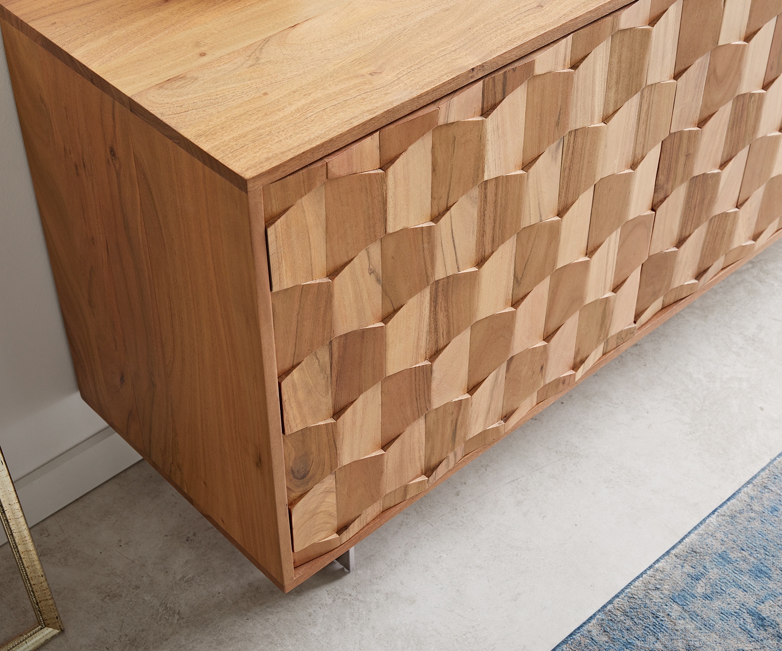 Dressoir Fevo 175 cm acacia natuur 2 deuren 3 laden L-poot 4 Dressoir Fevo 175 cm acacia natuur 2 deuren 3 laden L-poot 4