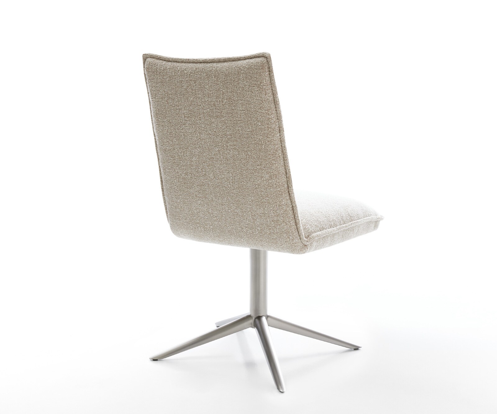 Draaistoel Lelio-Flex geweven stof beige kruispoot roestvrij staal 360° draaibaar rocker-functie pocketveer kern 5
