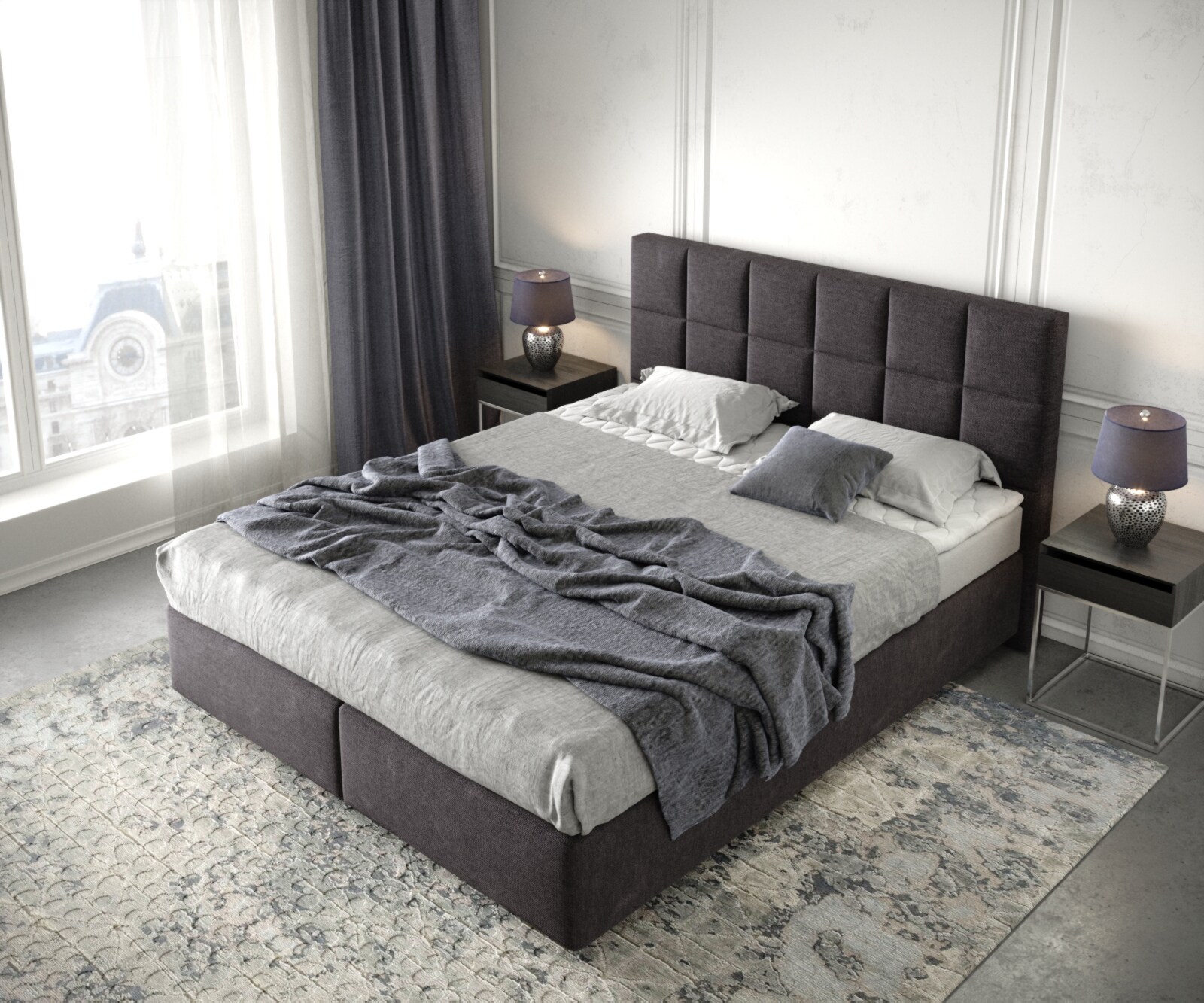 Boxspringbed Dream-Fine 160x200 microvezel zwart 3 Boxspringbed Dream-Fine 160x200 microvezel zwart 3