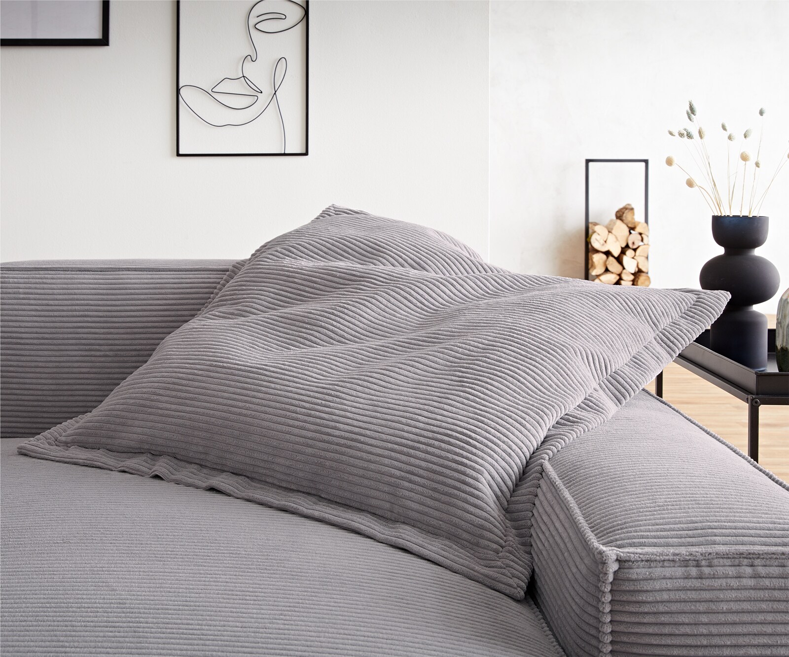 Sirpio kussen 85x85 koord zilvergrijs Sirpio kussen 85x85 koord zilvergrijs