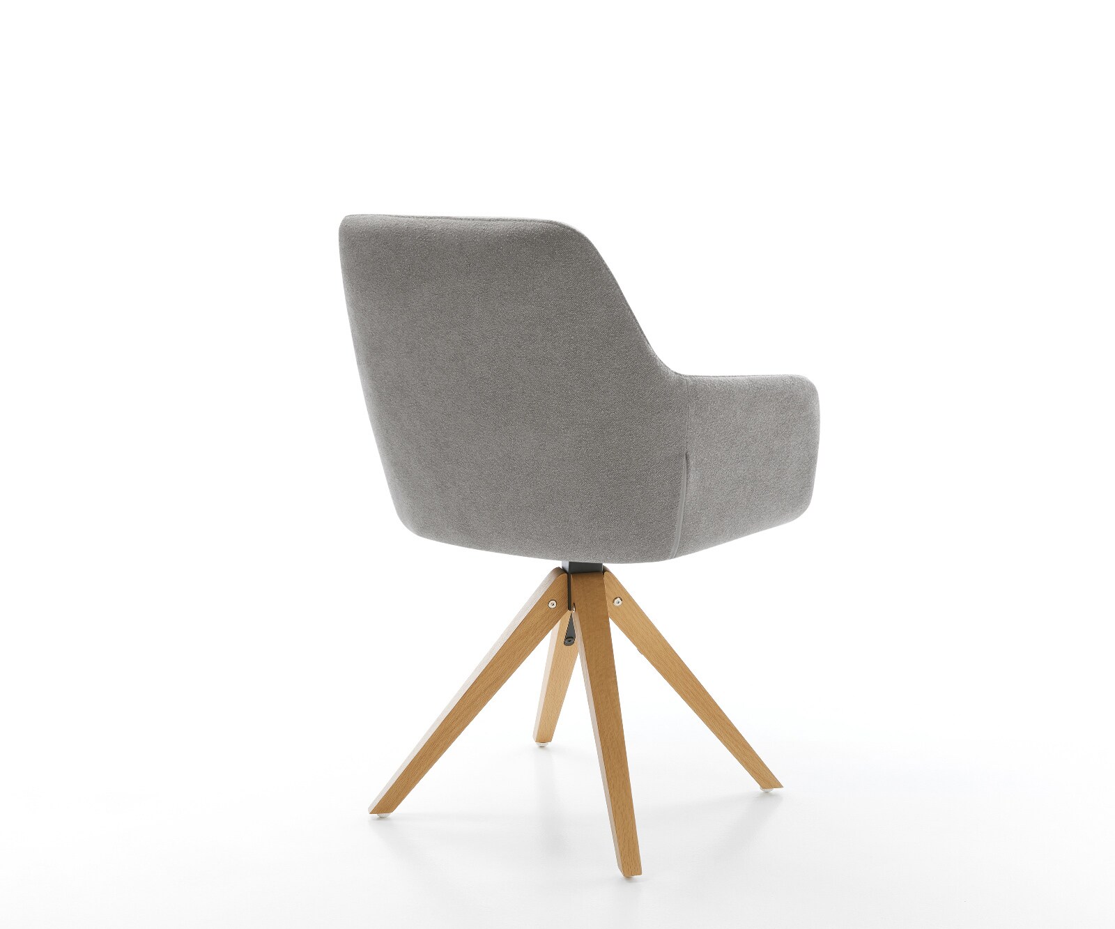 Draaistoel Pejo-Flex zachte stof met structuur grijs houten frame hoekig natuur 180° draaibaar pocketveer kern 5