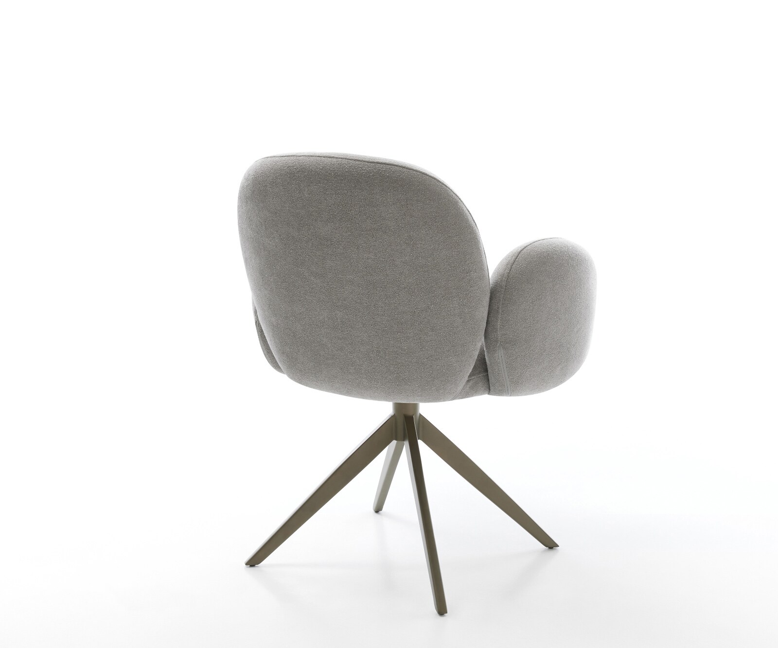 Draaistoel Nube-Flex met armleuning zachte stof met structuur grijs kruisframe breed afwerking met titanium 360° draaibaar rocker-functie pocketveer kern 5