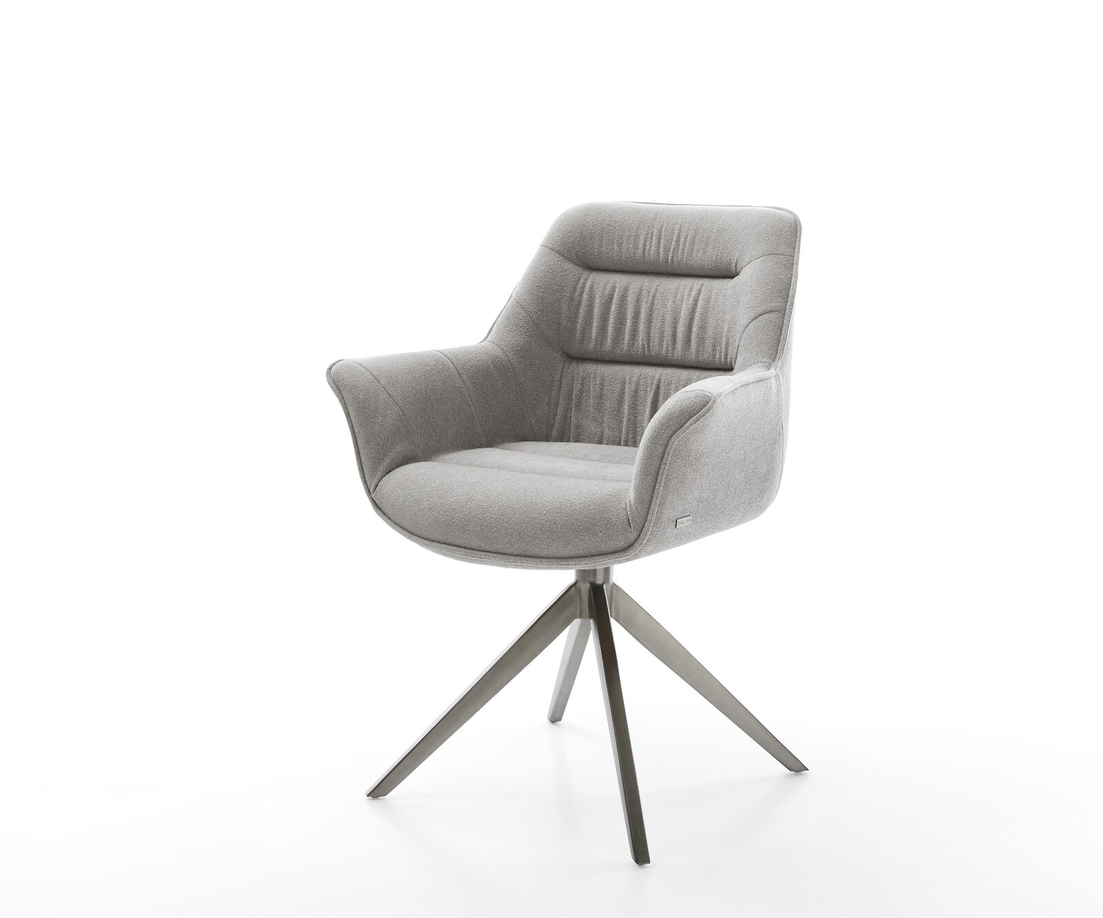 Draaistoel Kaira-Flex zachte stof met structuur grijs kruisframe breed grafiet 360° draaibaar rocker-functie