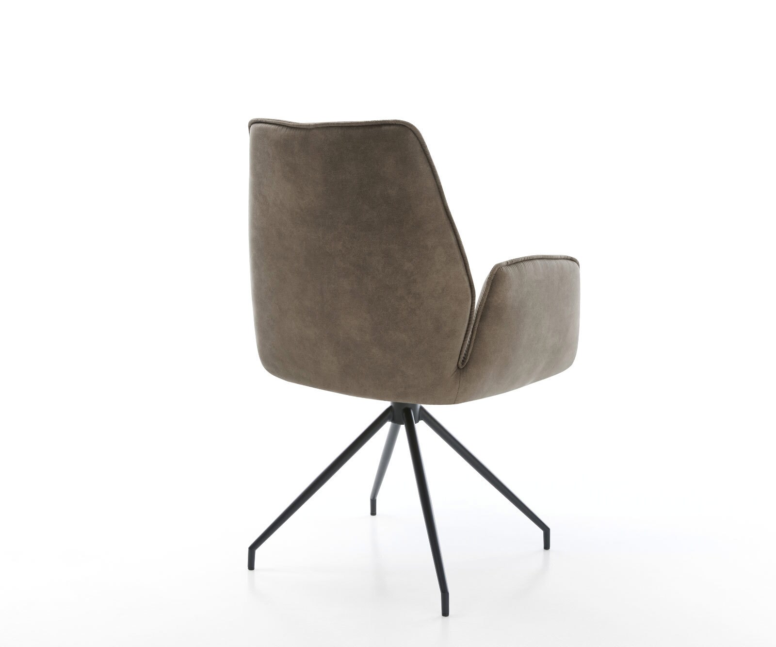 Eetkamerstoel Zoa-Flex microvelours taupe vintage kruisframe conisch zwart pocketveer kern 4