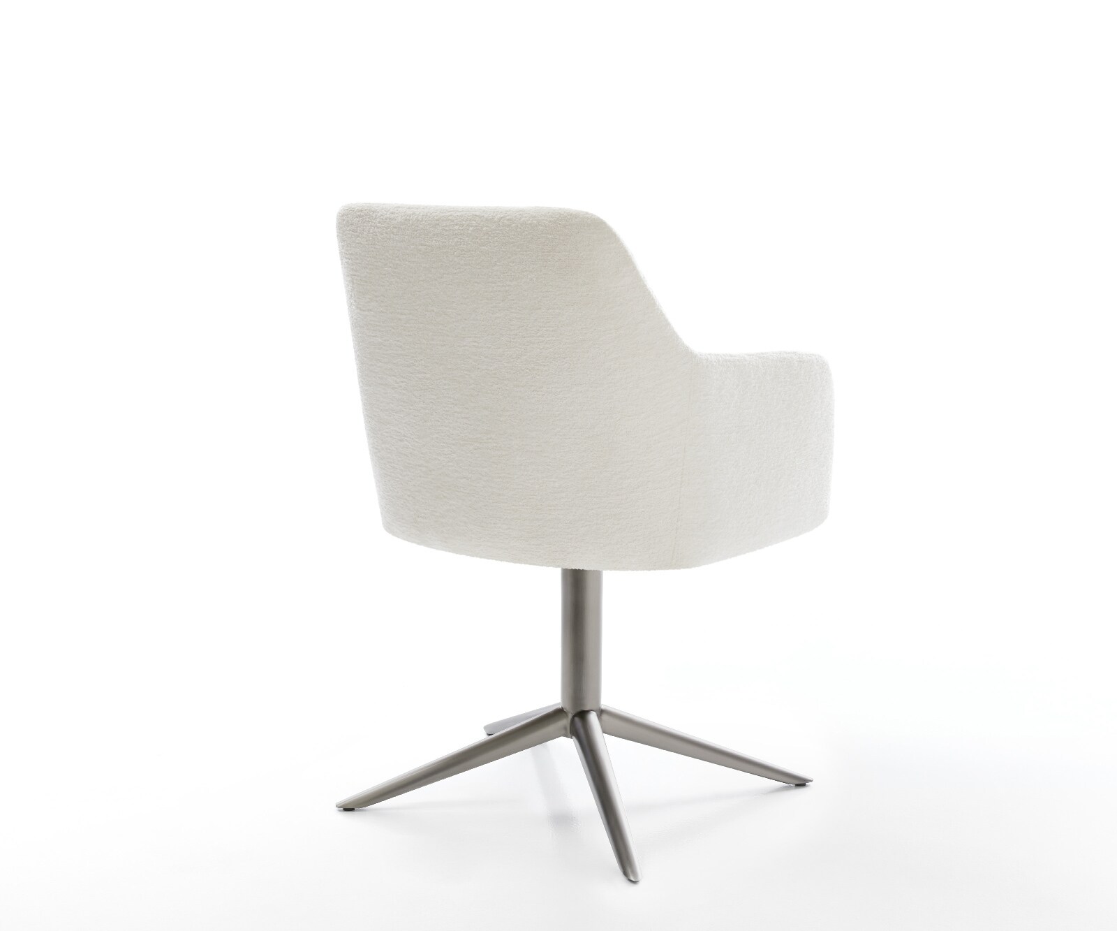 Draaistoel Greg-Flex bouclé zacht beige kruispoot grafiet 360° draaibaar rocker-functie pocketveer kern 5