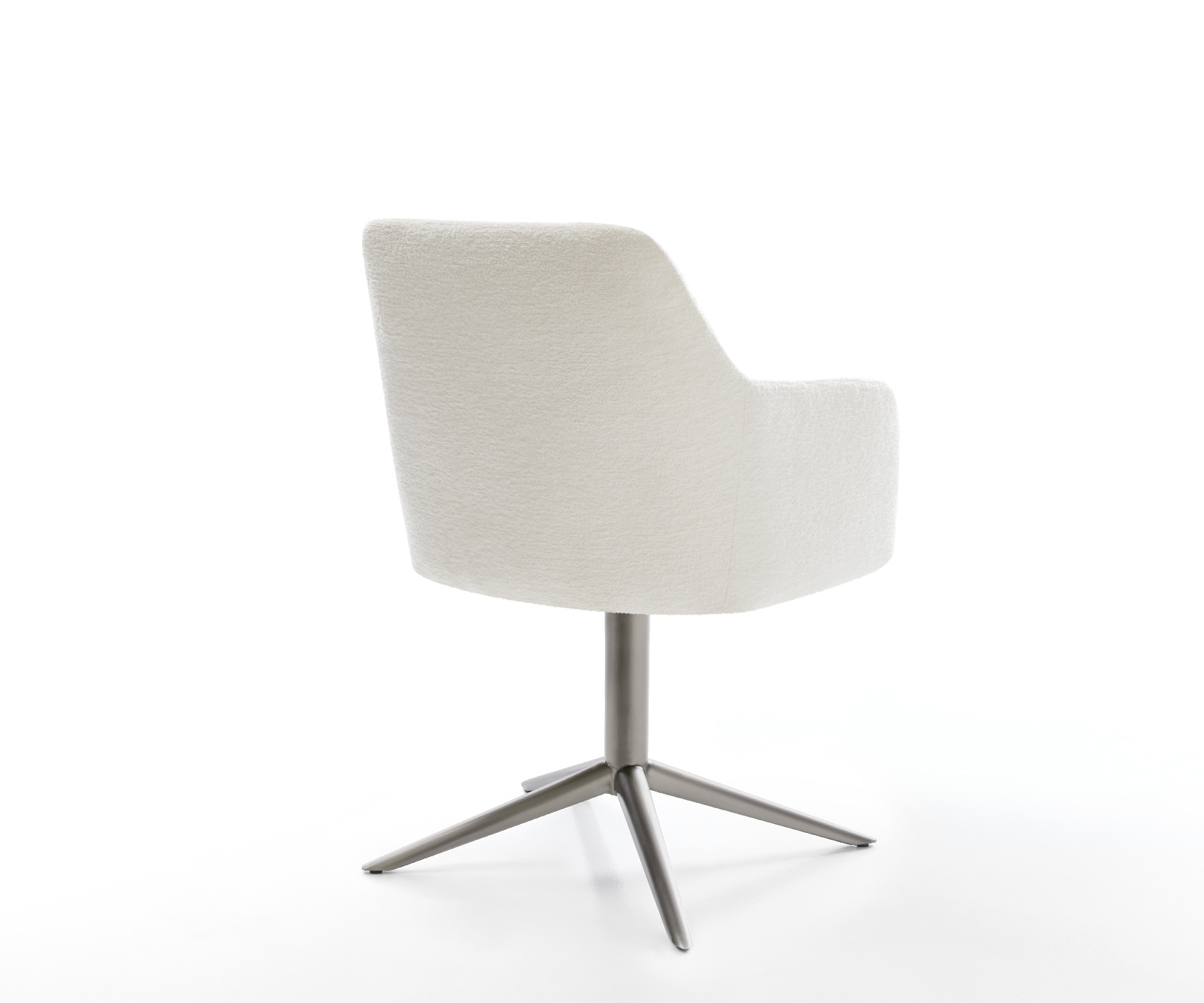 Draaistoel Greg-Flex bouclé zacht beige kruispoot grafiet 360° draaibaar rocker-functie pocketveer kern 5