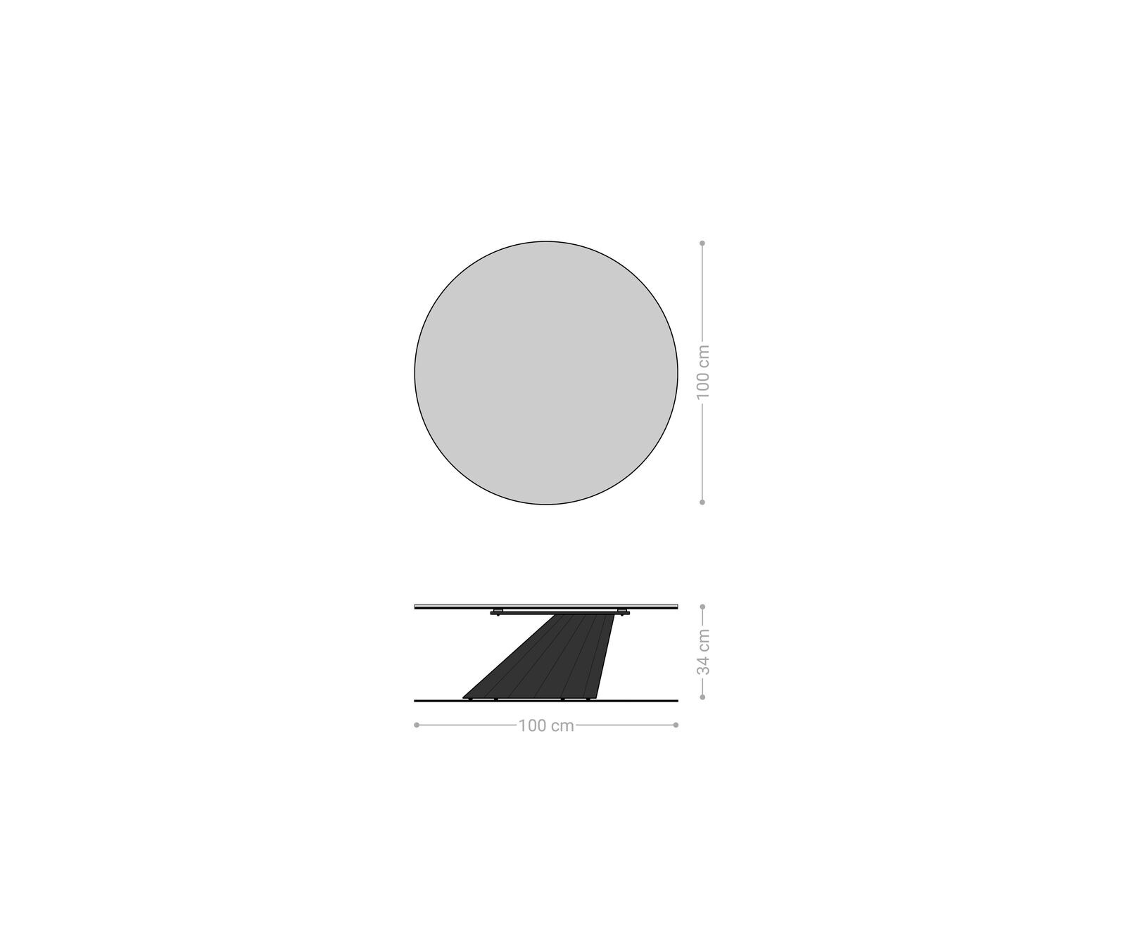 Salontafel Edge rond 100x100 cm keramiek Minas Melange Parabi metallic goud 7